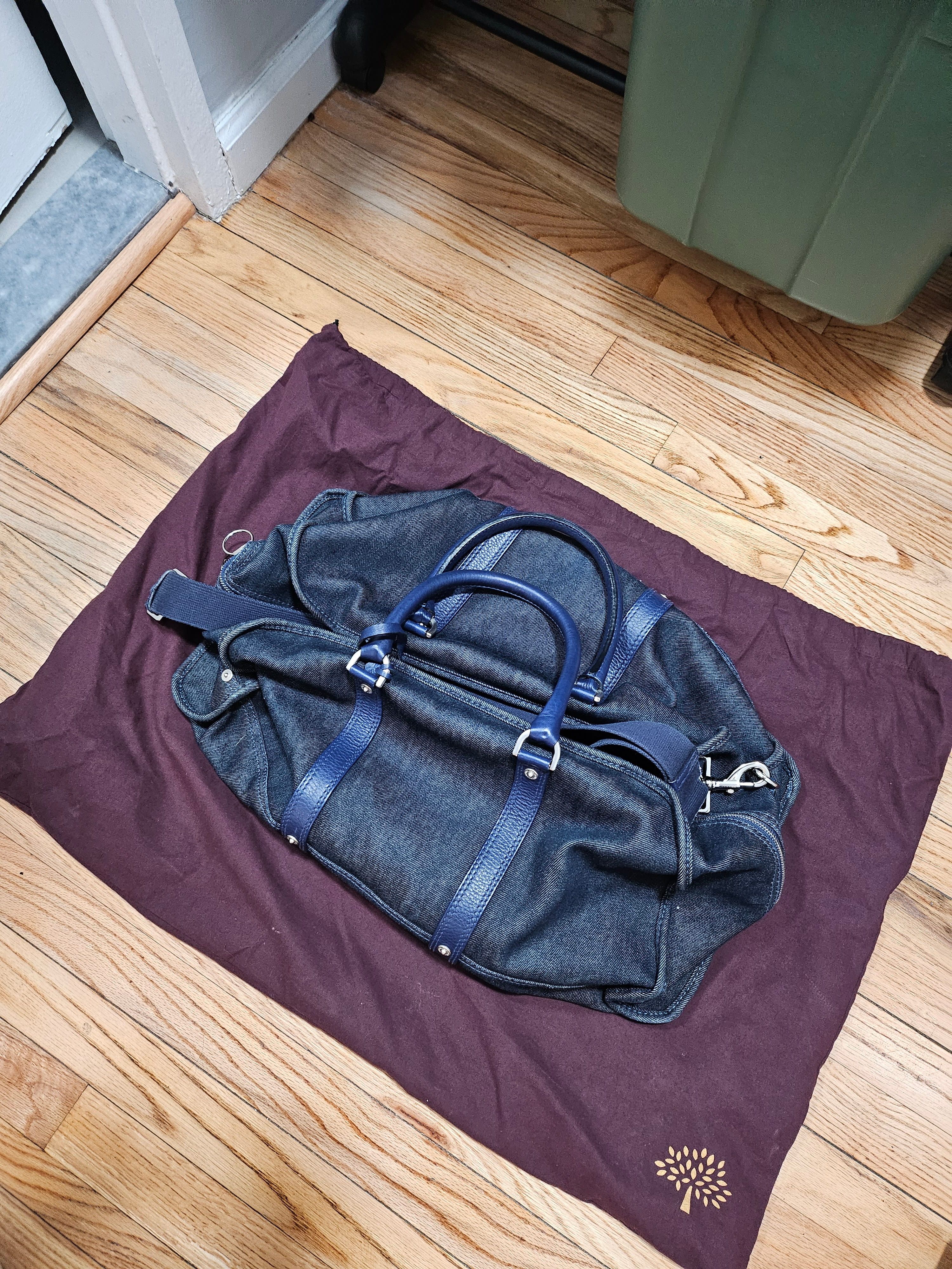 Mulberry Mulberry Denim Clipper Style Holdall Weekender Bag Size ONE SIZE - 1 Thumbnail