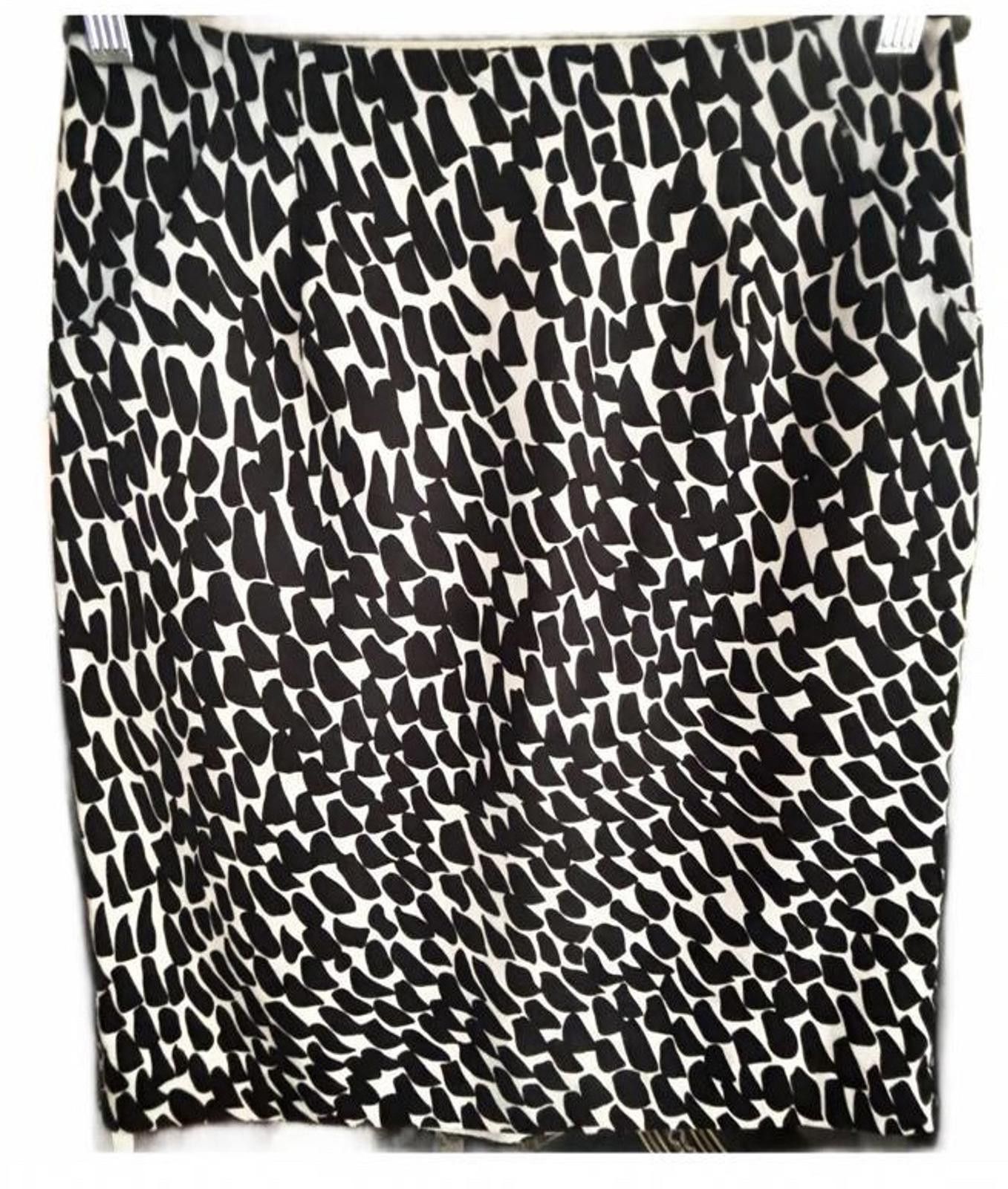 Ann Taylor Ann Taylor Black and White Patterned Pencil Skirt Size 25" / US 0 / IT 36 - 3 Thumbnail