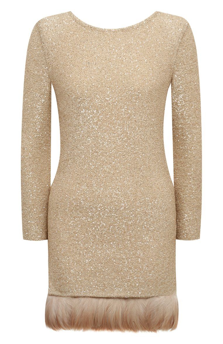 Saint Laurent Paris o1s1wg111024 Fabric Mini Dress in Gold Size S / US 4 / IT 40 - 1 Thumbnail