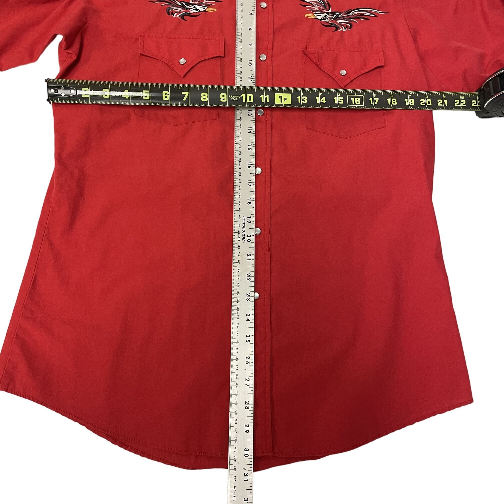 Other Vtg Plains RED Rockabilly PEARL SNAP Cowboy Western Shirt Size US M / EU 48-50 / 2 - 6 Thumbnail