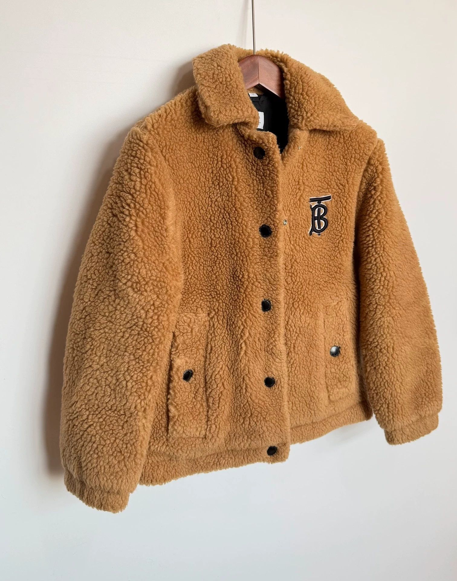 Burberry Burberry Camel Wool Teddy Jacket XS Embroidered Logo 98% New Size XS / US 0-2 / IT 36-38 - 2 Thumbnail