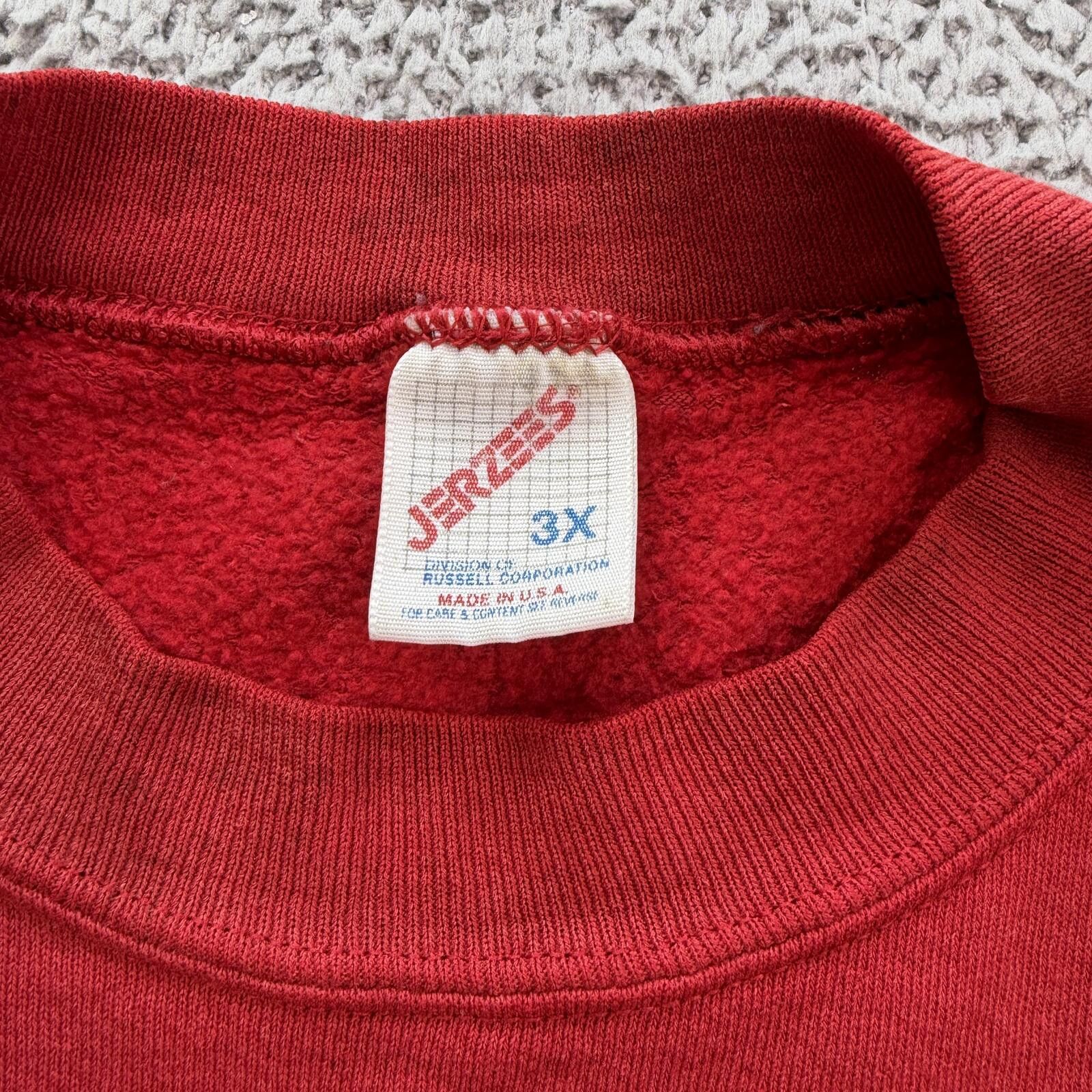 Jerzees Vintage 90s Indiana Hoosiers Crewneck Sweatshirt USA Red 2XL Size US XXL / EU 58 / 5 - 4 Thumbnail