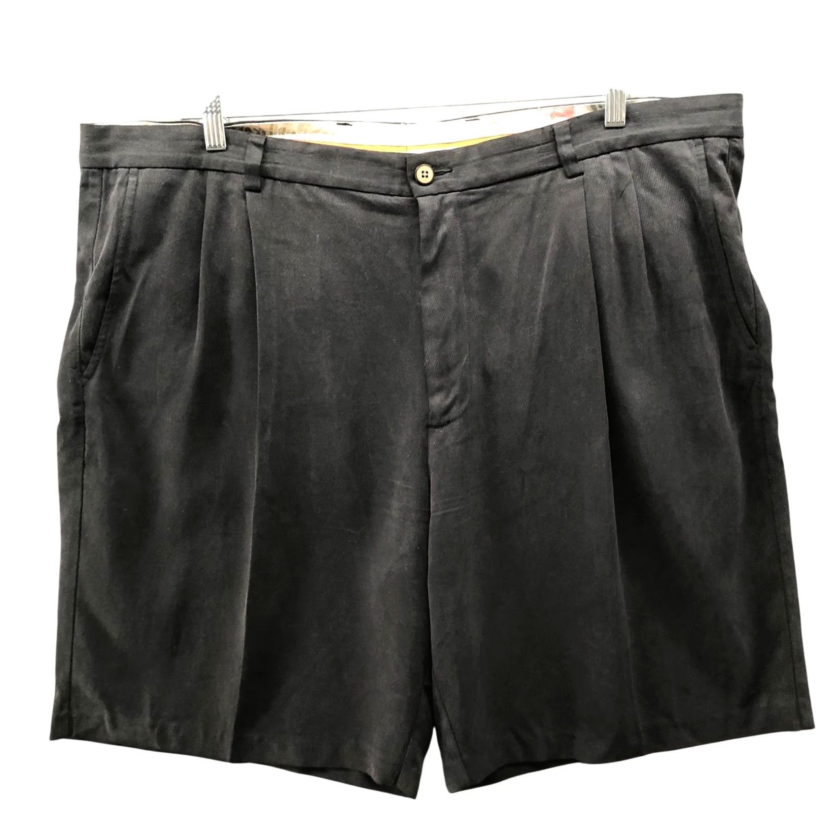 Tommy Bahama Tommy Bahama Silk Blend Shorts Mens 42 Black Pleated Front Relaxed 9" Inseam Size US 42 / EU 58 - 2 Thumbnail