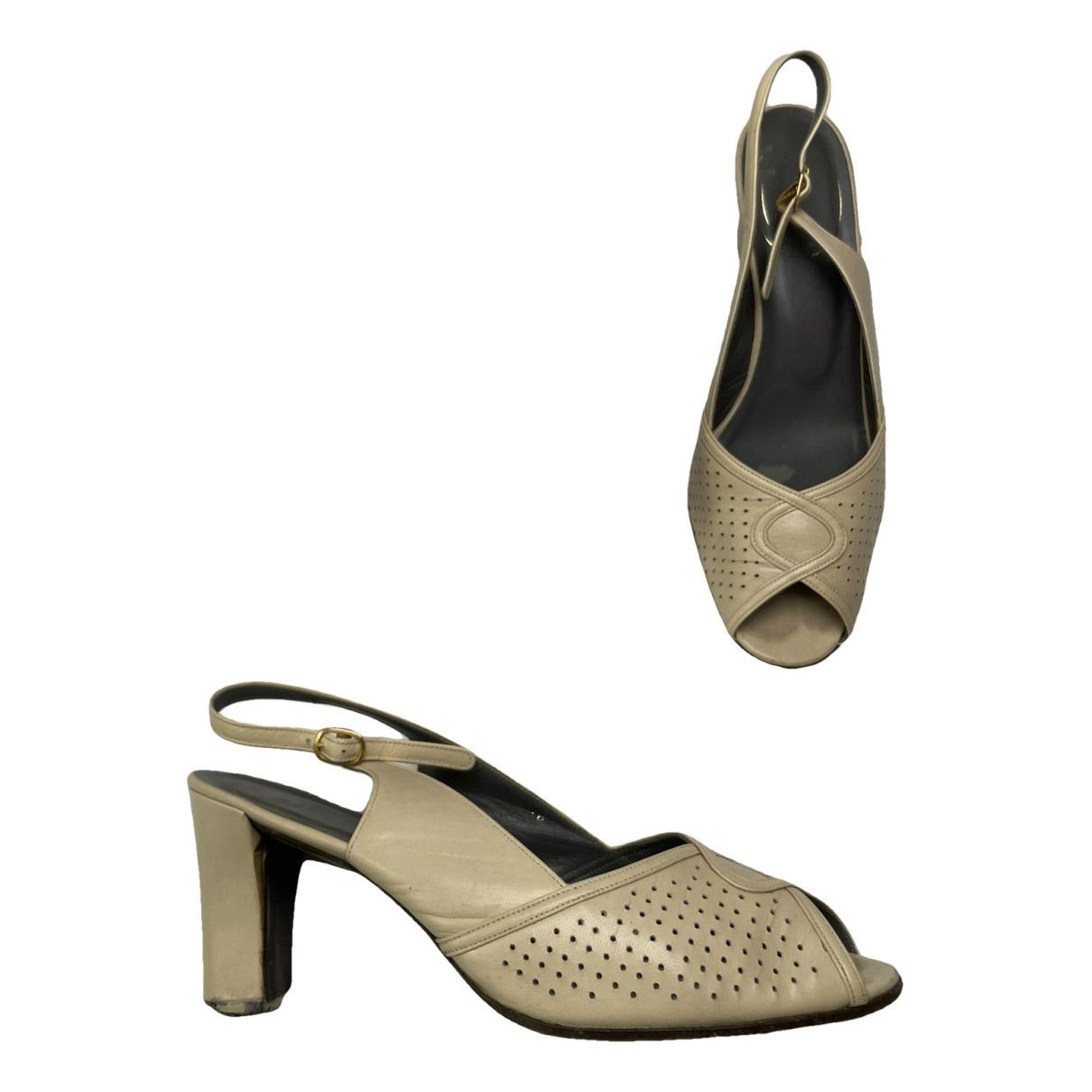 Dior Beige Leather Heel Size US 6.5 / IT 36.5 - 1 Thumbnail