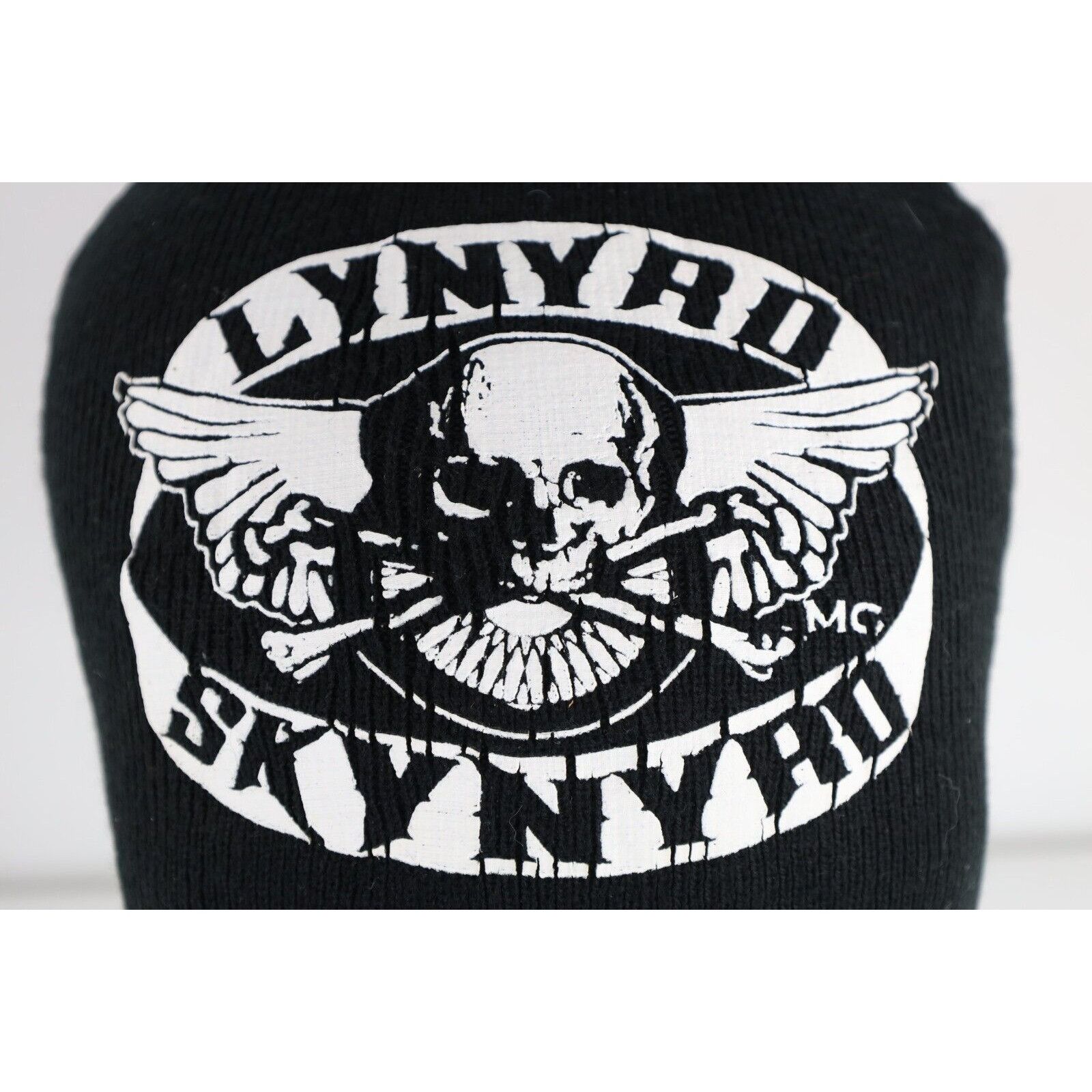 Vintage Vintage 90s Y2K Spell Out Lynyrd Skynyrd Band Skull Beanie Size ONE SIZE - 2 Thumbnail