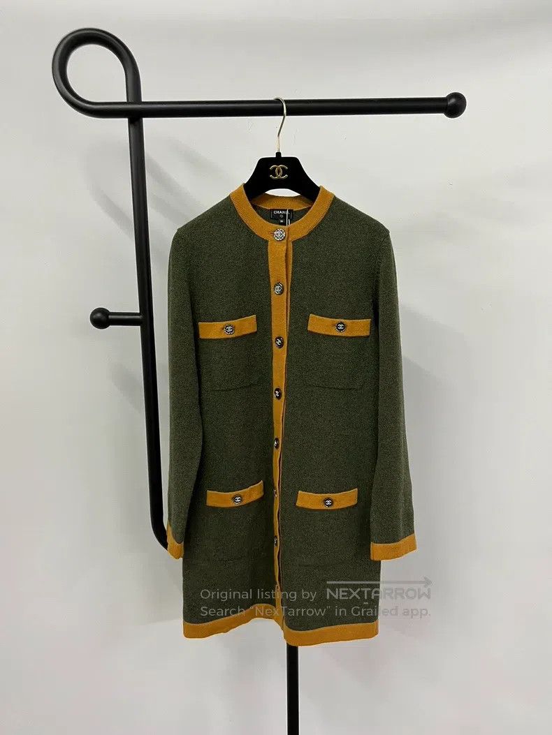 Chanel Chanel Green long four-pocket cashmere cardigan coat Size XS / US 0-2 / IT 36-38 - 1 Thumbnail