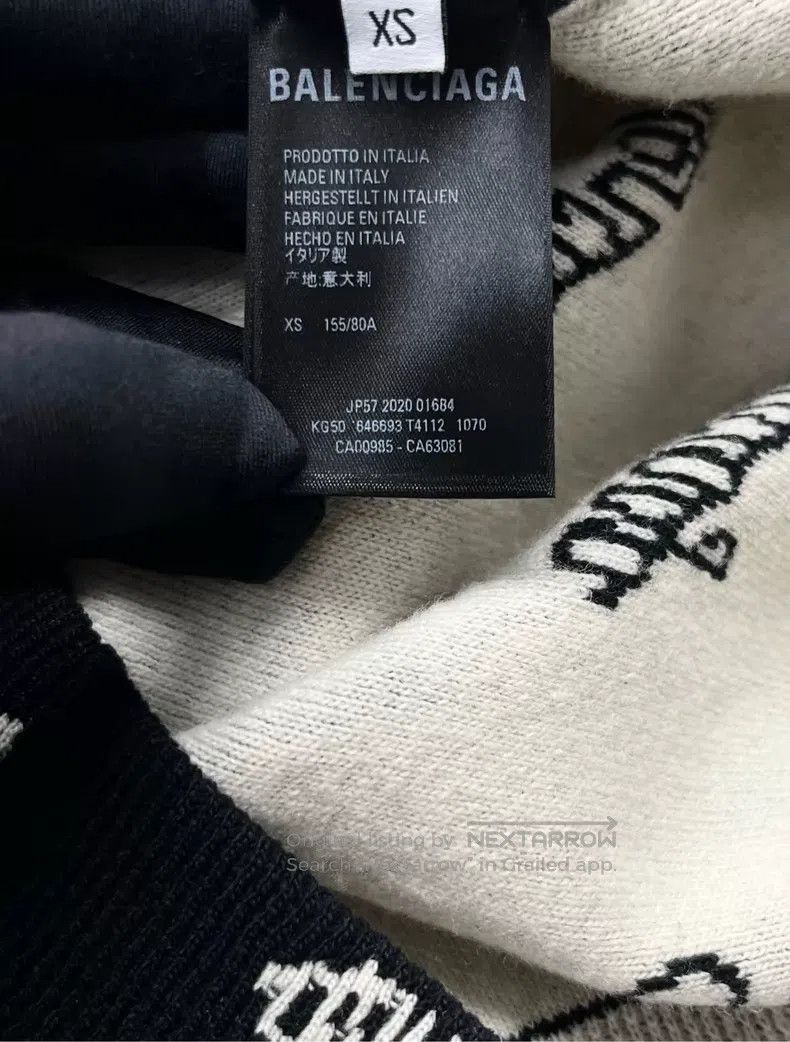 Balenciaga Balenciaga Black knitted sweater with lettering logo Size US XS / EU 42 / 0 - 4 Thumbnail