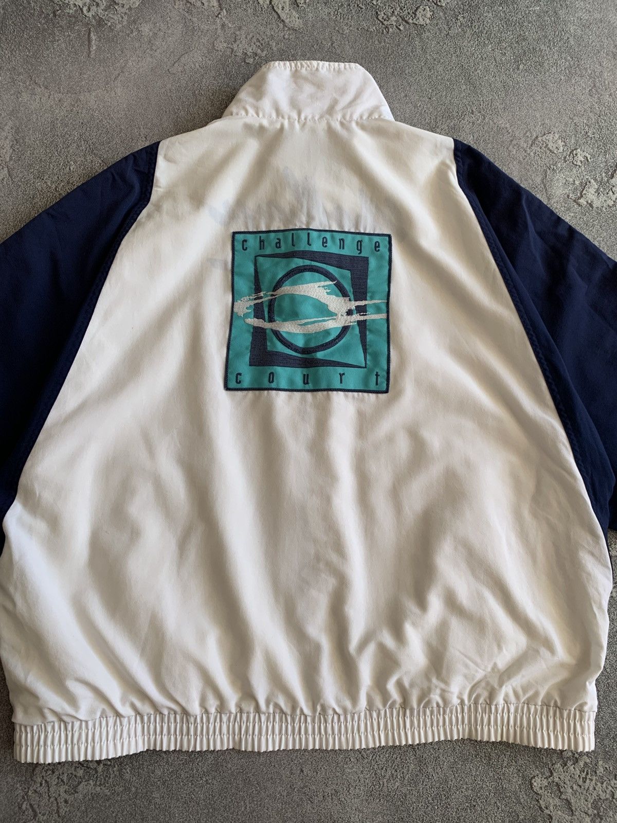 Vintage Nike Challenge Court Zip Jacket Men L White Navy Windbreaker Size US L / EU 52-54 / 3 - 14 Thumbnail