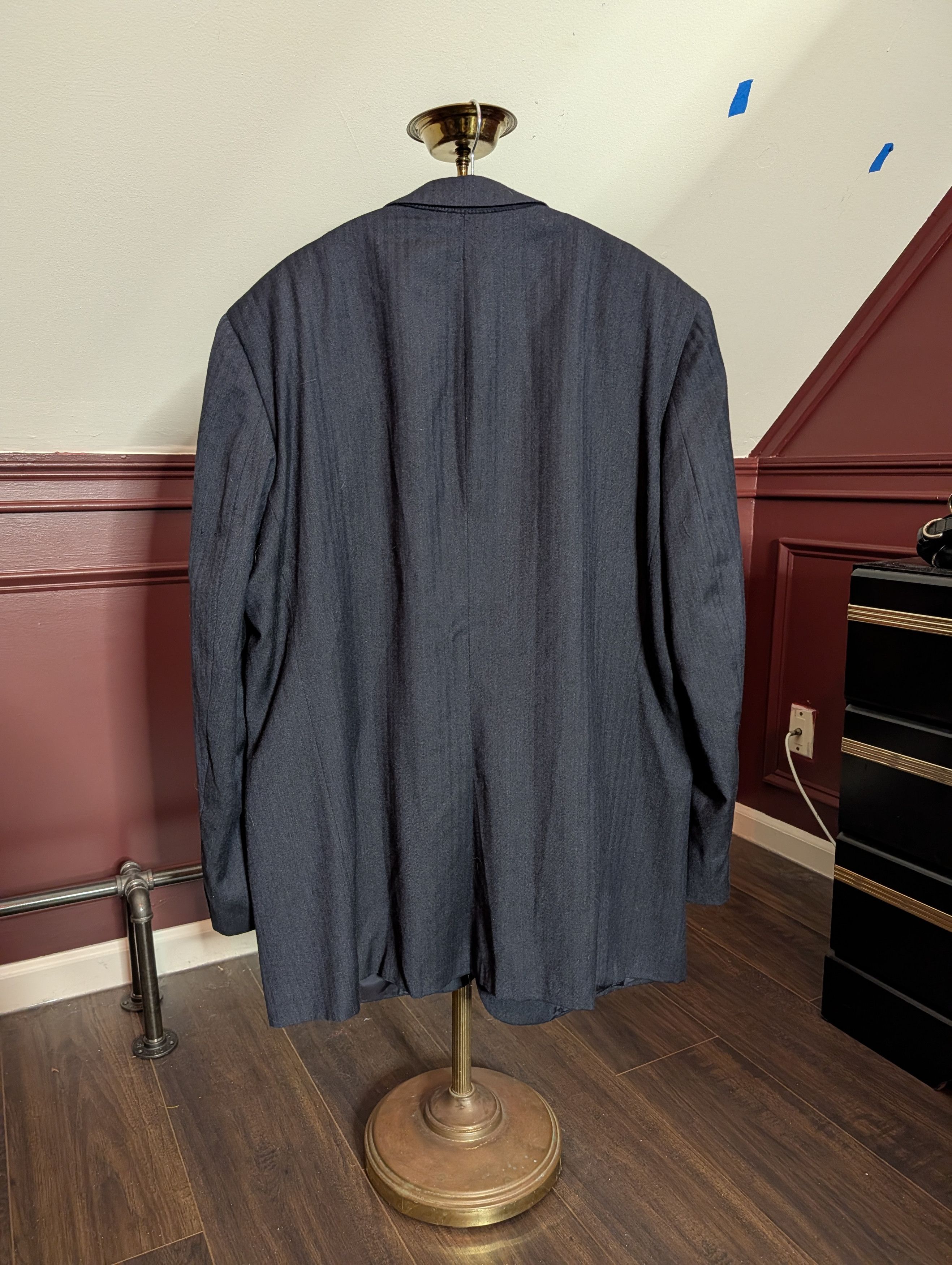 Burberry Charcoal herringbone striped pure wool tailored jacket MiUSA Size 46L - 5 Thumbnail