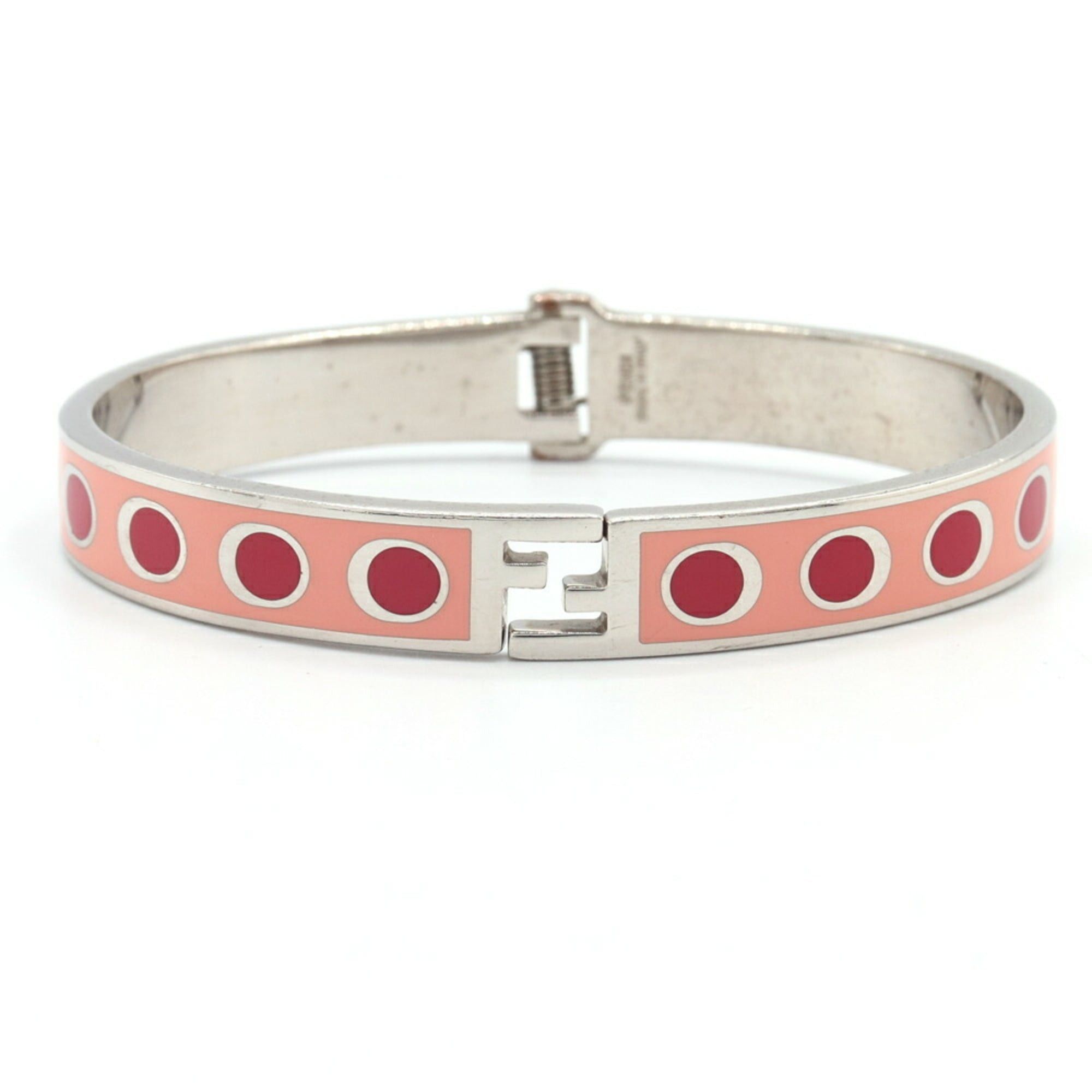 Fendi Bangle Salmon Pink Red and Silver Metal Medium Size Women's FENDI