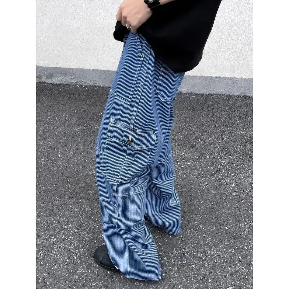 Japanese Brand Retro loose wide leg straight leg pocket jeans Size US 32 / EU 48 - 6 Thumbnail