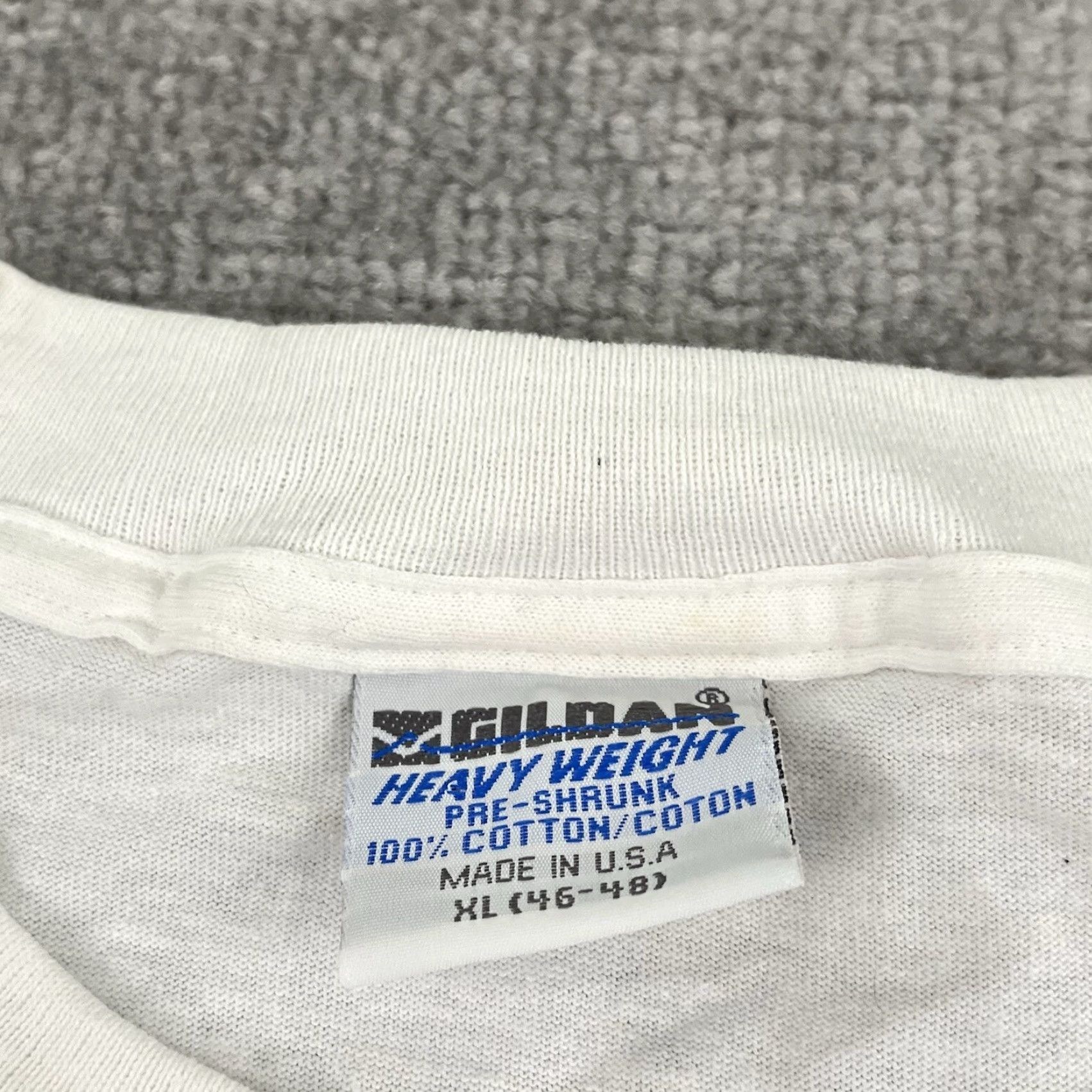Gildan VINTAGE Grateful Dead Shirt Mens XL 1995 Bus Came By Graphic Tee Jerry Garcia White Cotton Crew Neck Short Sleeve Graphic Print 90s Logo Mens Size US XL / EU 56 / 4 - 5 Thumbnail