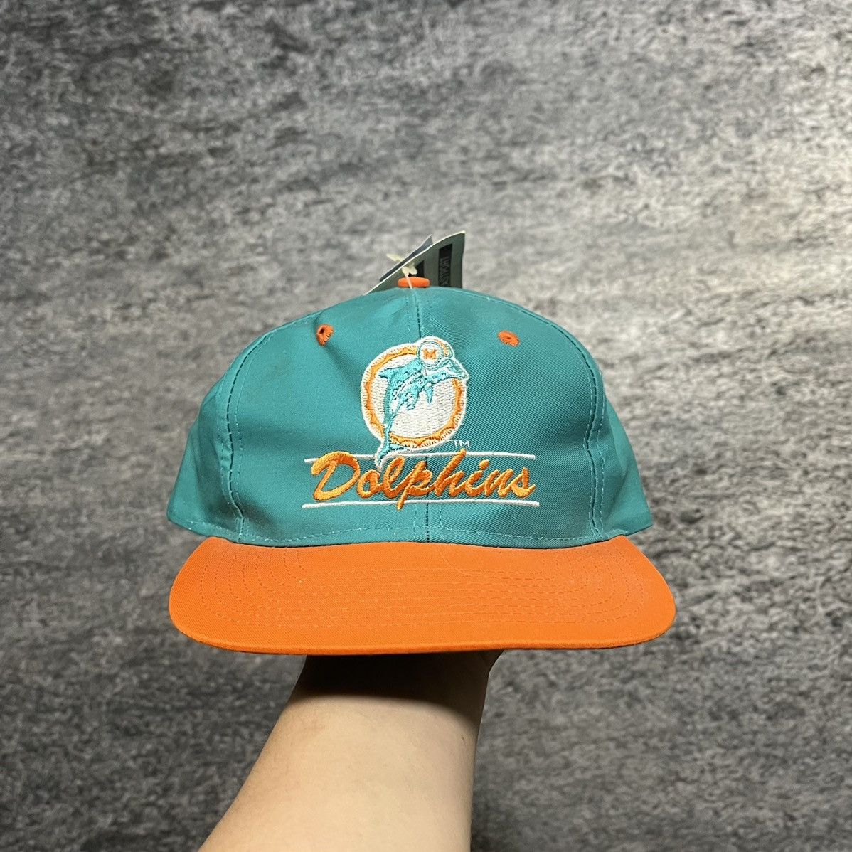 Vintage Vintage 90s Miami Dolphins Script Logo NFL Snapback Hat NEW Size ONE SIZE - 1 Thumbnail