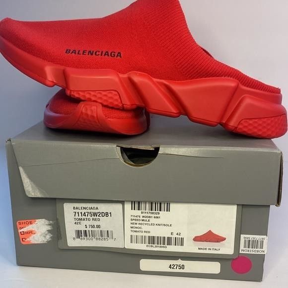 Balenciaga New Authentic Women’s Balenciaga Red Speed Mule sneakers San Size US 9.5 / EU 42-43 - 2 Thumbnail