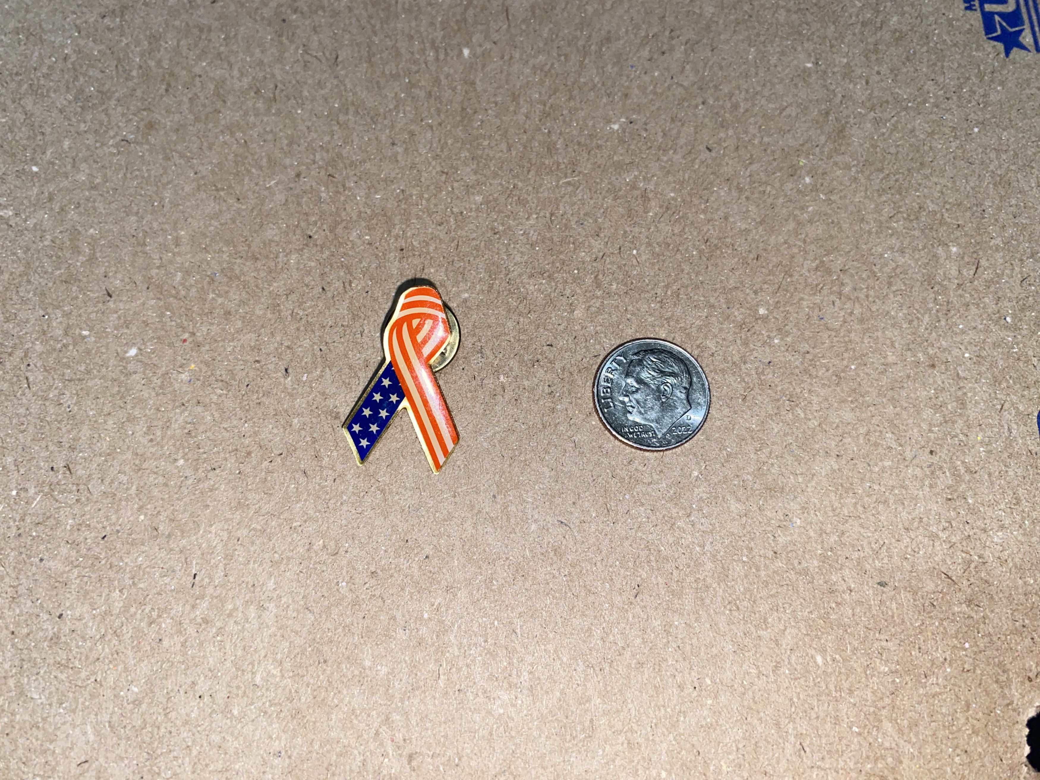 Other USA United States America US American Flag Ribbon Enamel Pin Size ONE SIZE - 4 Thumbnail