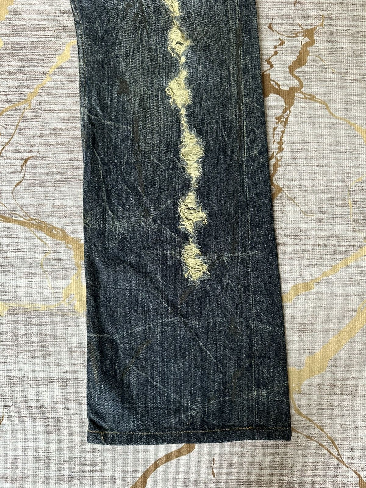 Japanese Brand FLARE Japanese Brand Distressed Claw Marks Design Denim Size US 33 - 7 Thumbnail