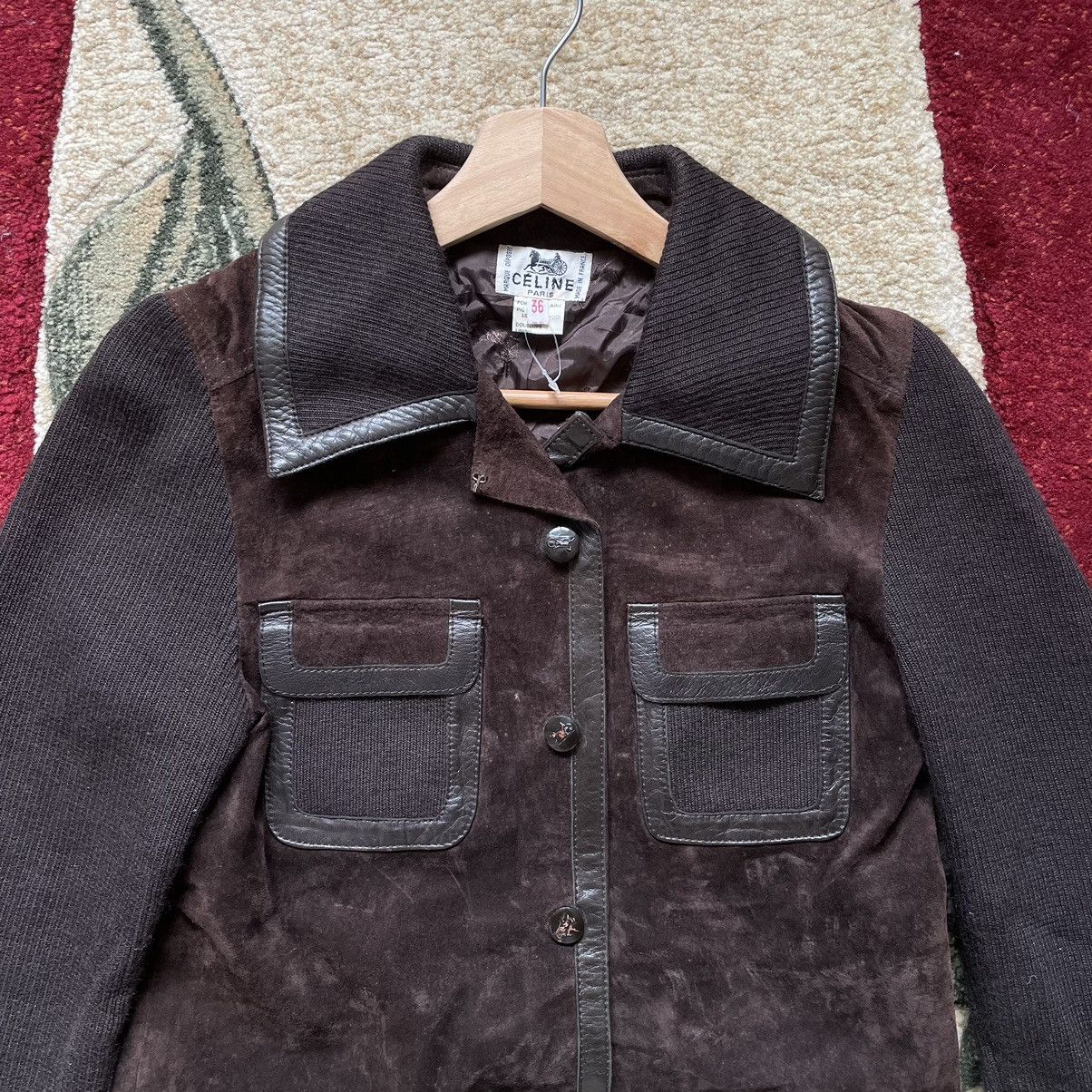 Celine × Designer × Vintage Vintage Celine Paris Pig Suede Leather Double Lining Jacket Size XS / US 0-2 / IT 36-38 - 3 Thumbnail