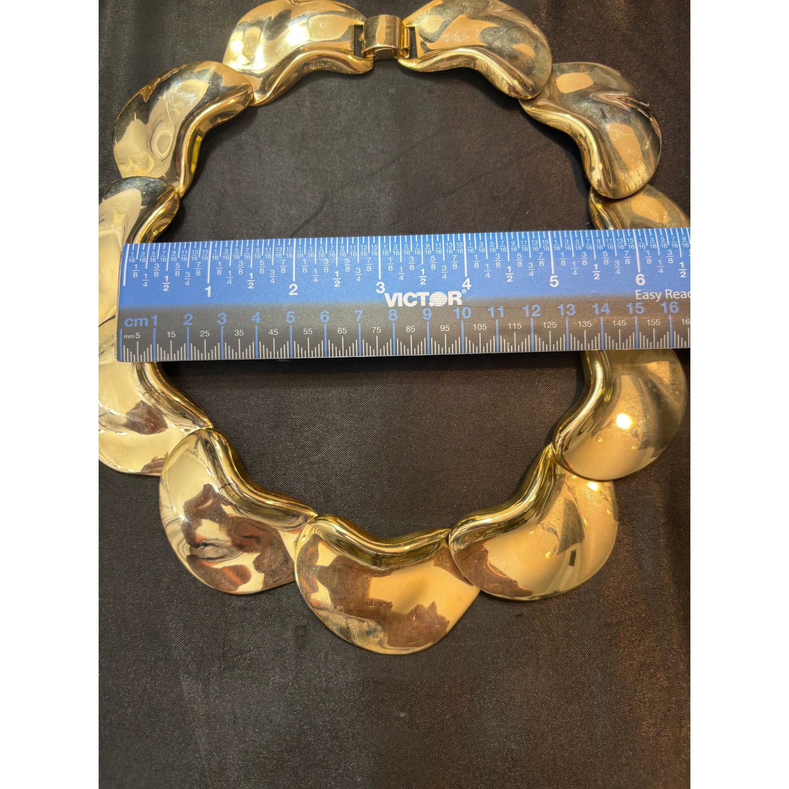 Other Vintage Runway Gold Tone Statement Necklace 152g 16.5” Size ONE SIZE - 7 Thumbnail