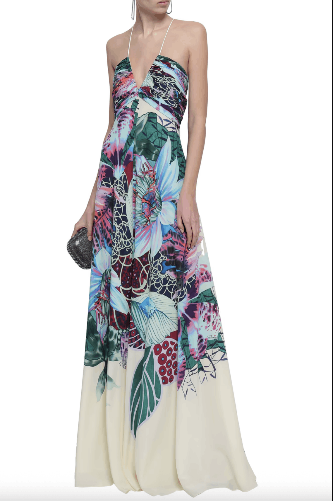 Roberto Cavalli tropical silk gown FW 2018 Size S / US 4 / IT 40 - 2 Thumbnail