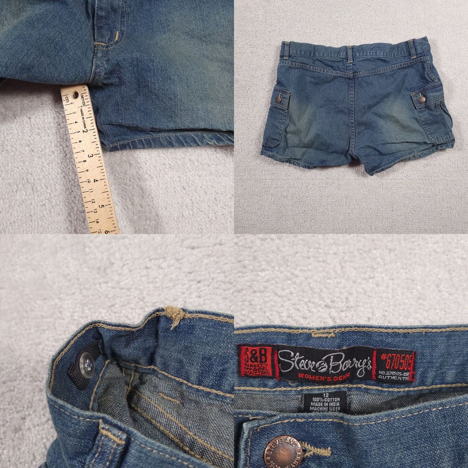 Vintage VINTAGE Steve & Barry's Cargo Jean Shorts Women 12 Denim Y2K Adjustable Waist Cargo Shorts 90s Recreational Womens Size 34" / US 12 / IT 48 - 8 Thumbnail