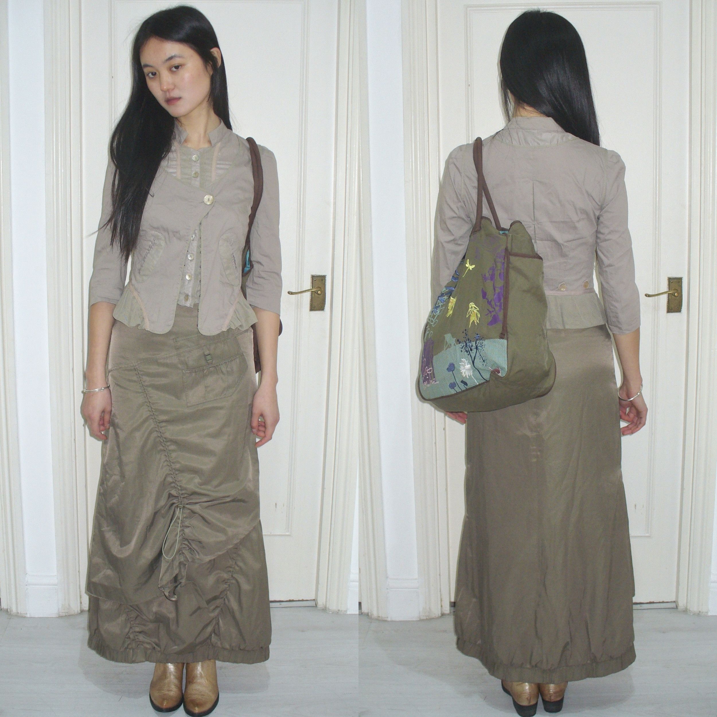 Other Vintage khaki maxi skirt Size 27" / US 4 / IT 40 - 2 Thumbnail