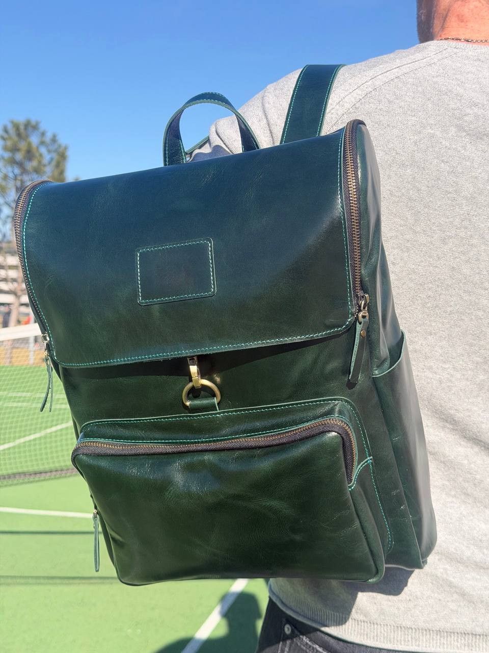 Handmade Leather backpack. Genuine leather Size ONE SIZE - 4 Thumbnail