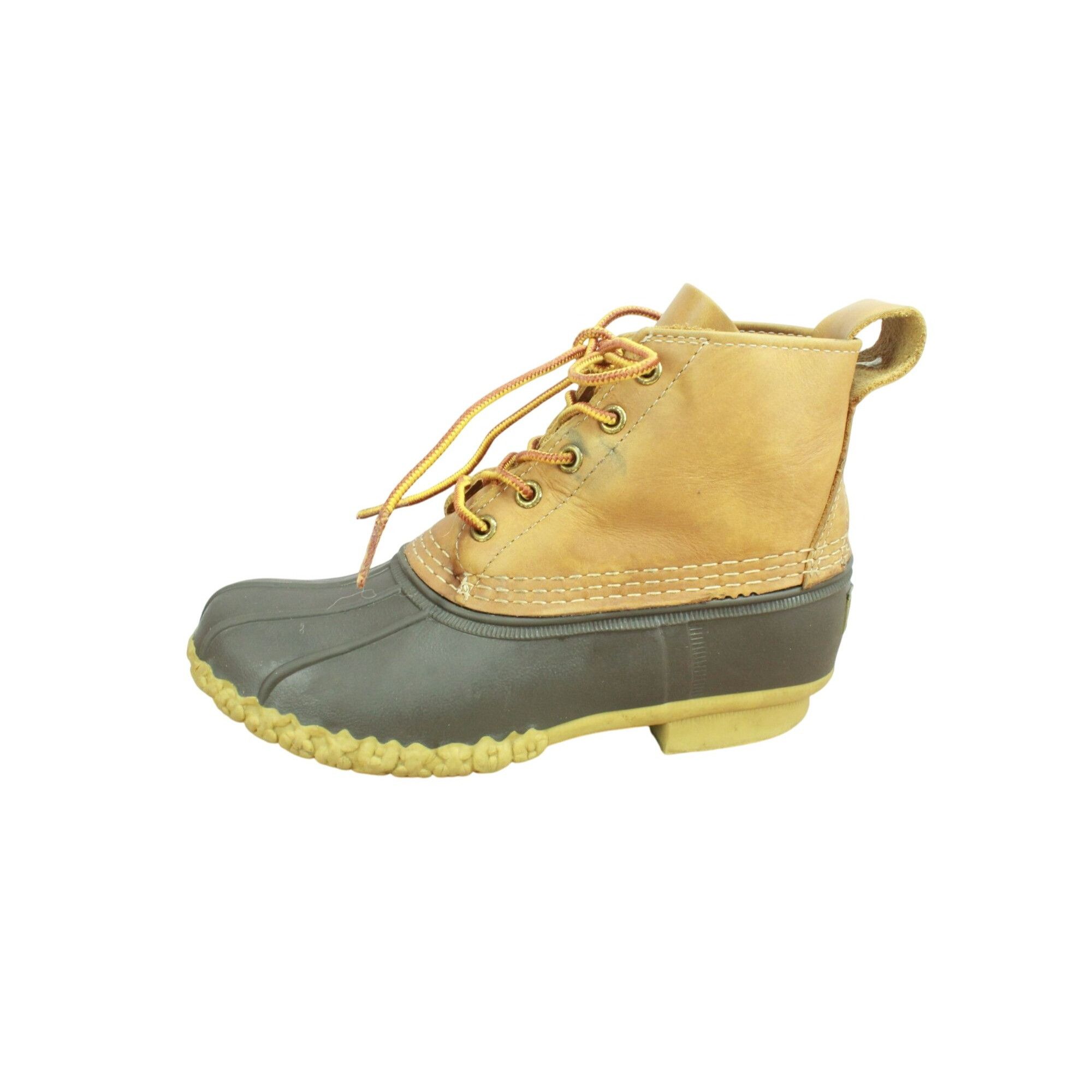 LL Bean Women's Leather Unlined Ankle Duck Boots Size 6 M