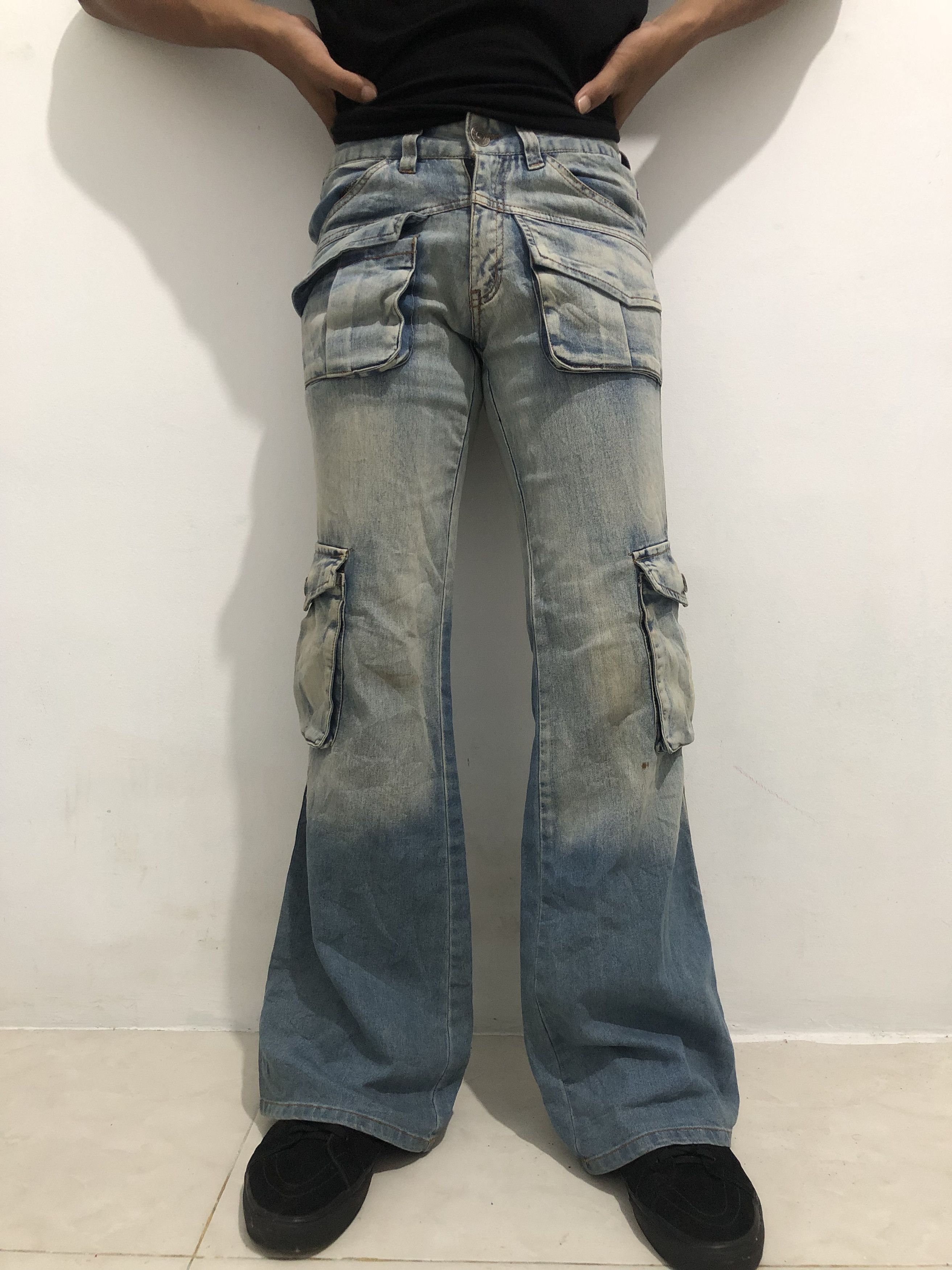 If Six Was Nine Japanese Flared cargo Denim Size US 29 - 6 Thumbnail