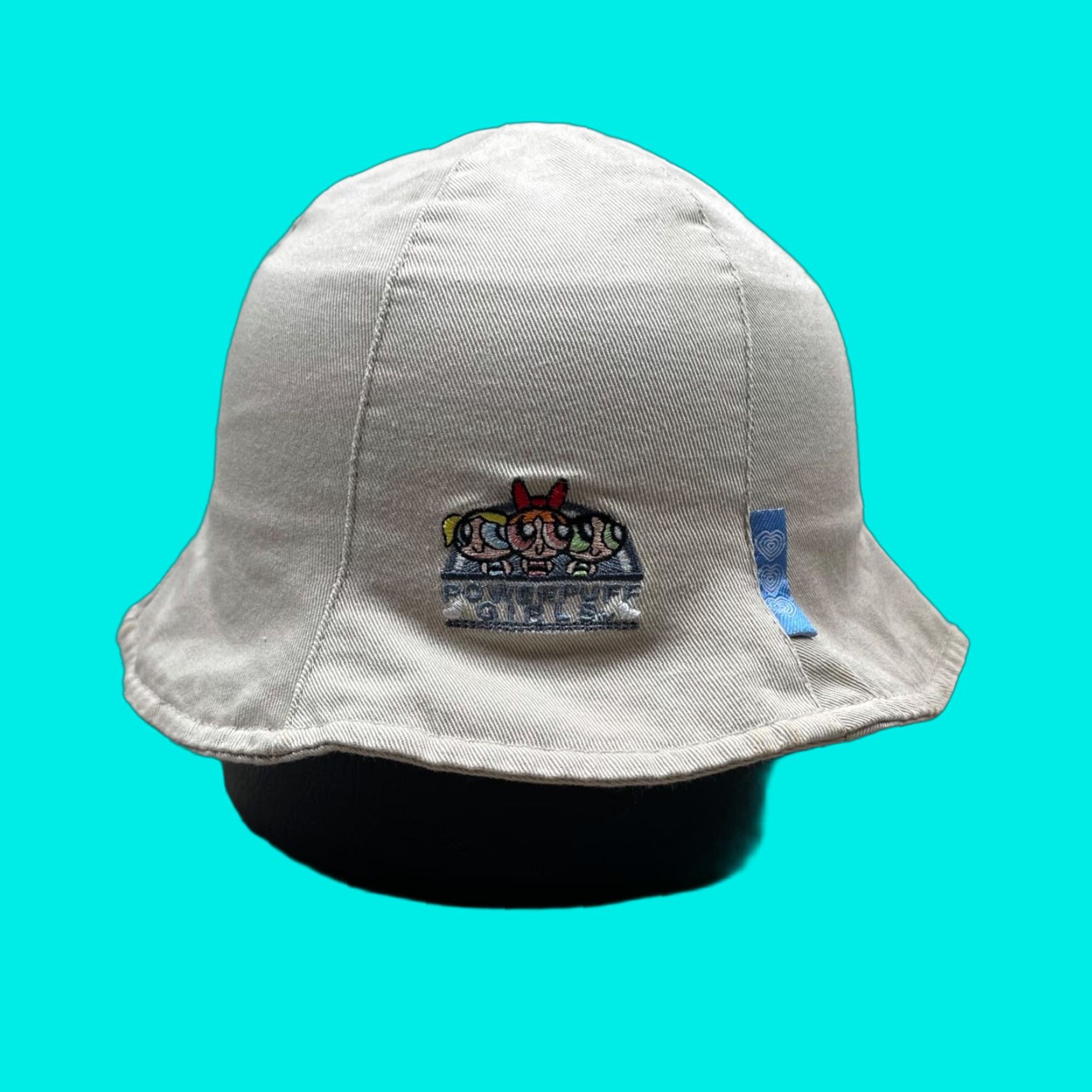 Vintage VINTAGE Powerpuff Girls Womens Bucket Hat One Size Beige Lightweight Cartoon Canvas 100% Cotton Logo Fall Spring Summer Womens Size ONE SIZE - 1 Thumbnail