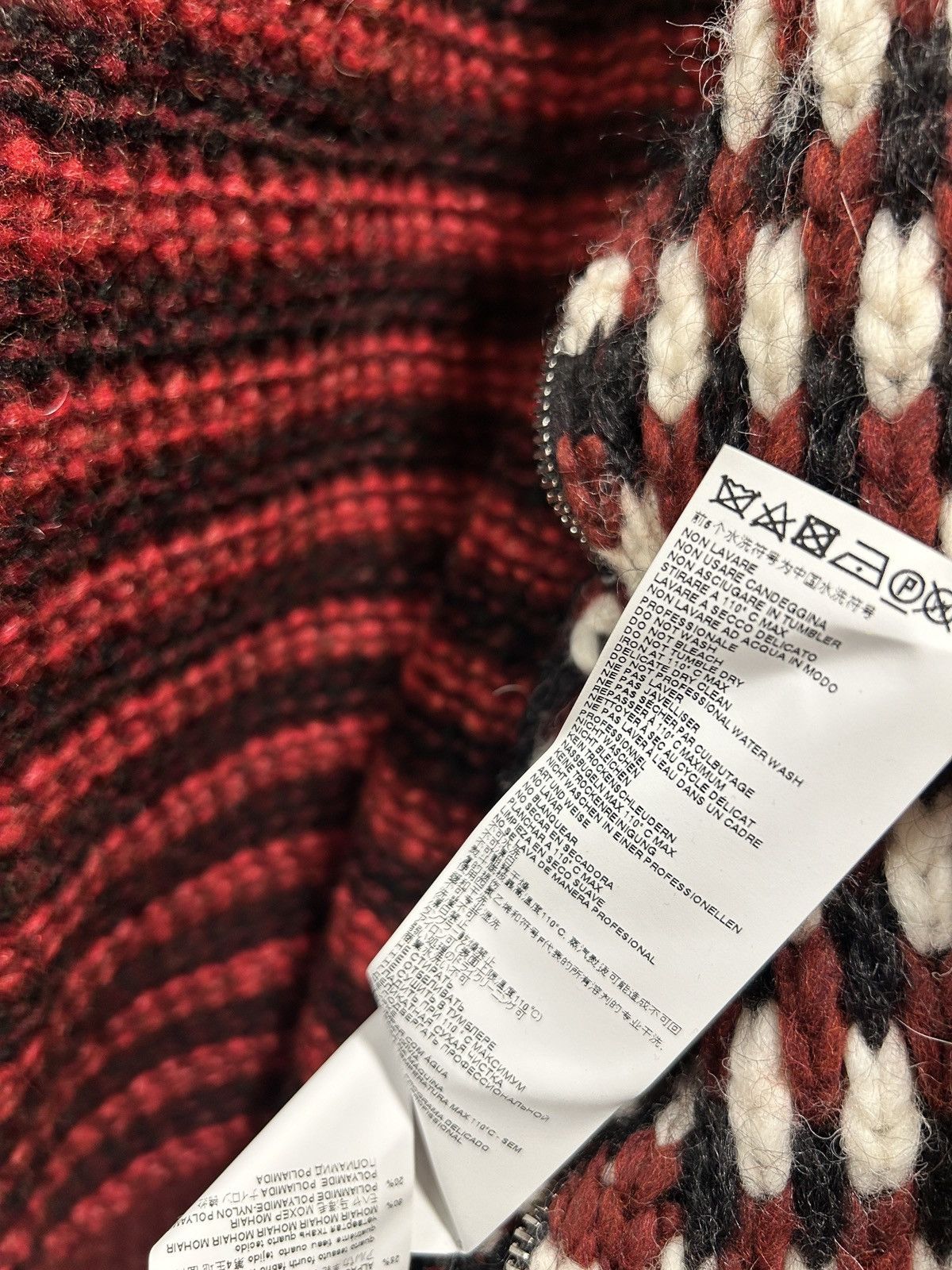 Marni Marni wine cardigan patchwork blocks wavy zipped hooded Size US M / EU 48-50 / 2 - 9 Thumbnail