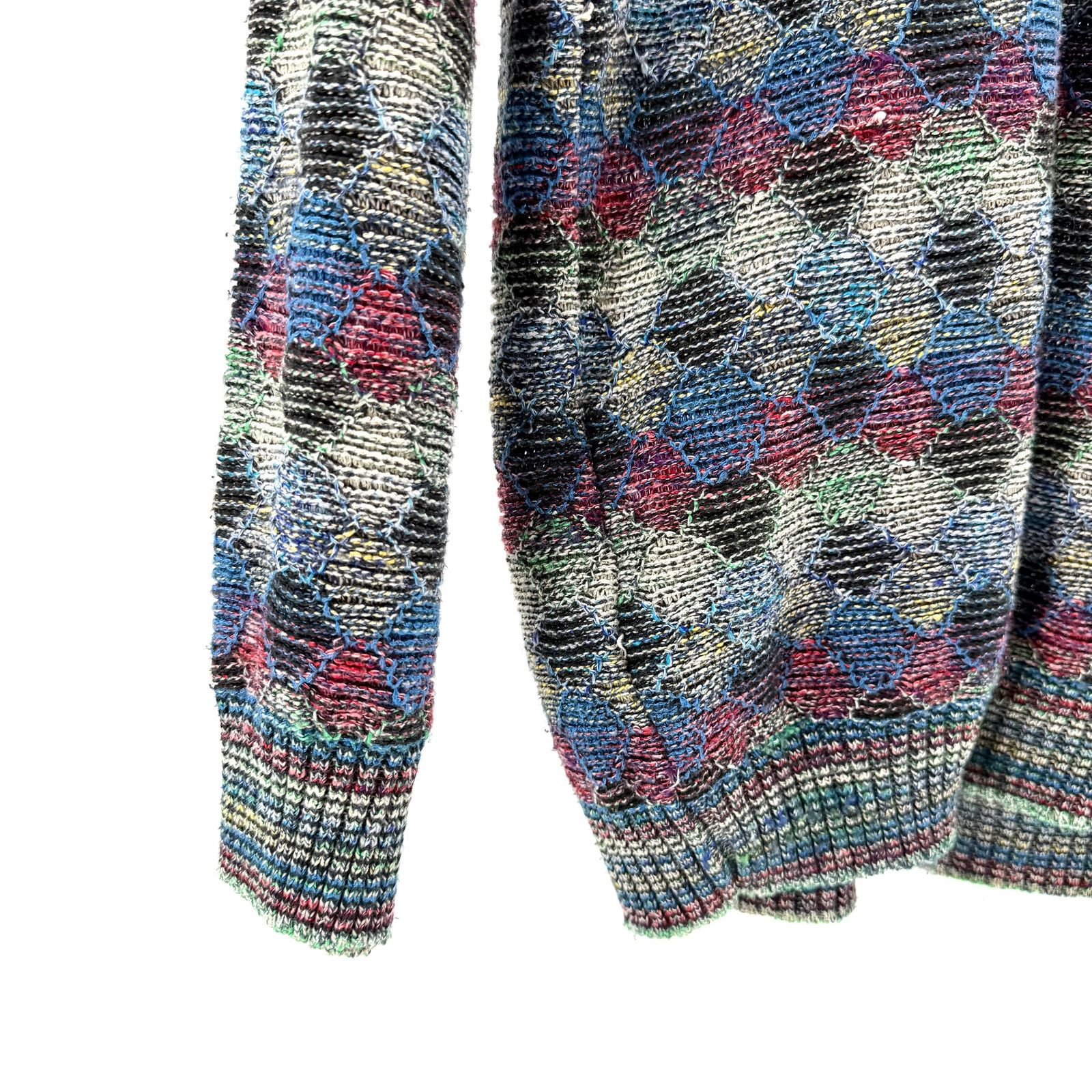 Vintage Vintage 90s Marcazzani Multi Geometric Textured Polo Sweater Size US M / EU 48-50 / 2 - 4 Thumbnail