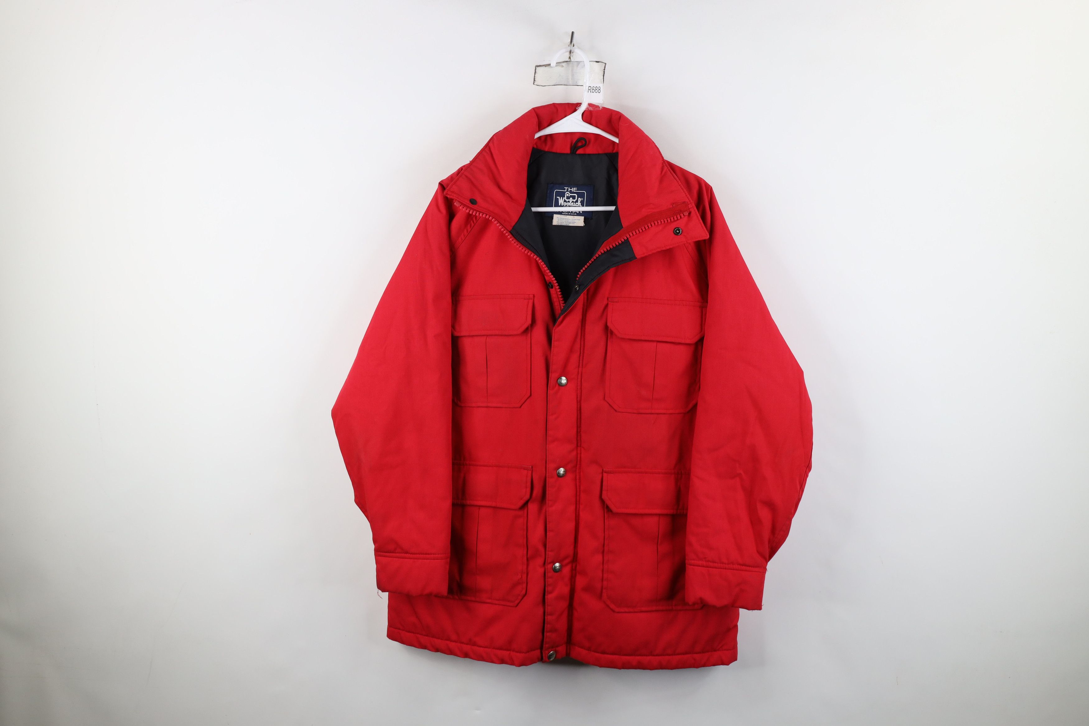 Woolrich Woolen Mills Vintage 90s Woolrich Distressed Quilted Parka Jacket Red USA Size L / US 10 / IT 46 - 1 Thumbnail
