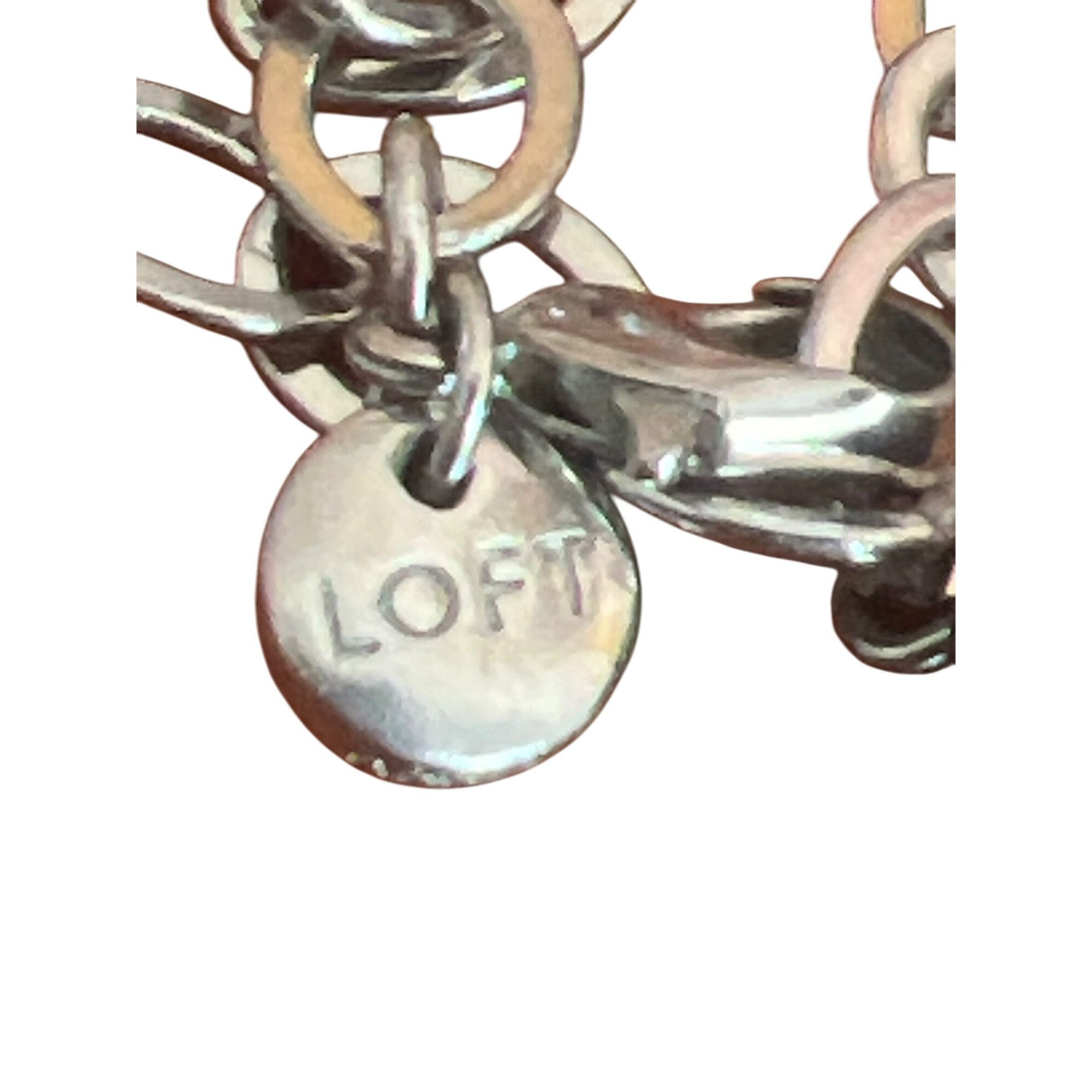 Loft Loft Silver Tone Long Chain Necklace Crystal Faux Pearl Acce Size ONE SIZE - 5 Thumbnail
