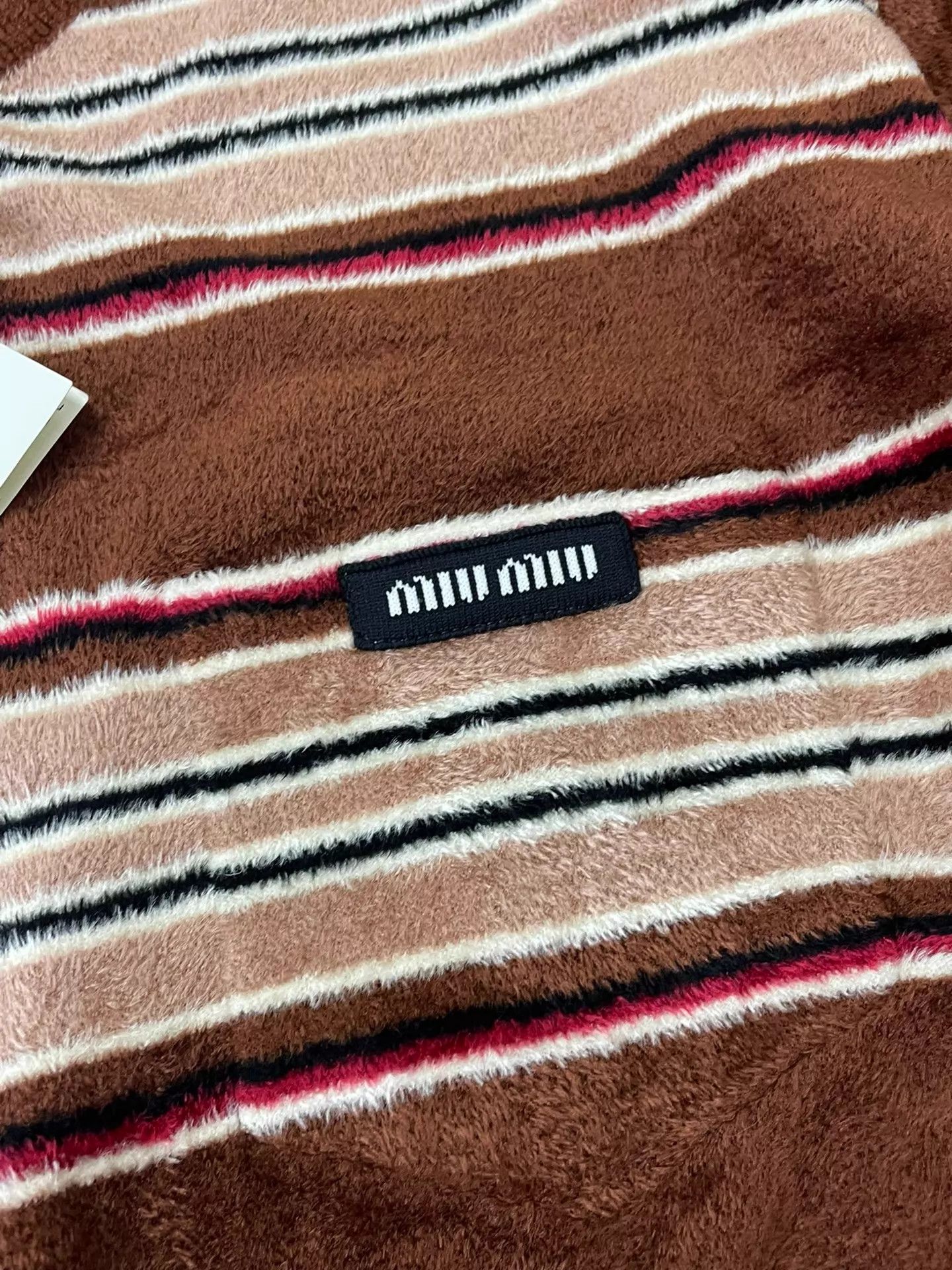 Miu Miu MIU MIU 26 Camel Stripe Chenille Unisex Top 38 Size XS / US 0-2 / IT 36-38 - 2 Thumbnail
