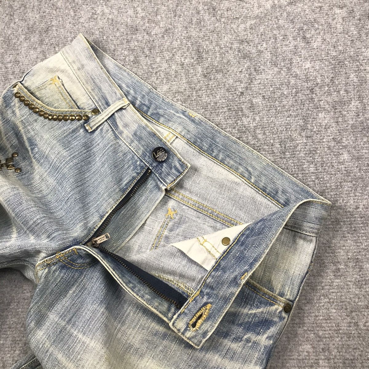 Japanese Brand × Lee FLARE JEANS⚡️LEE LIGHT WASH BLUE FADED DENIM PANTS Size US 30 / EU 46 - 17 Thumbnail