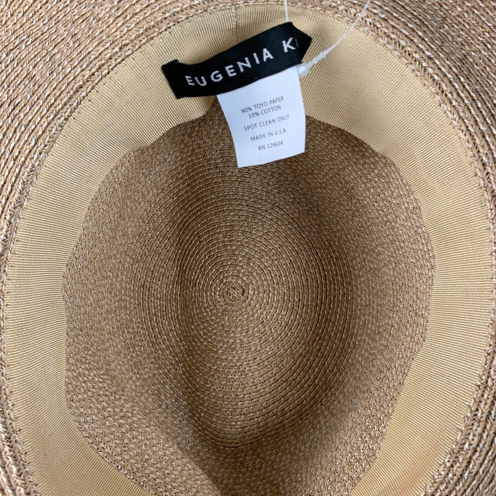 Eugenia Kim EUGENIA KIM Beige Natural Woven Toyo Paper Cotton Hat Size ONE SIZE - 5 Thumbnail
