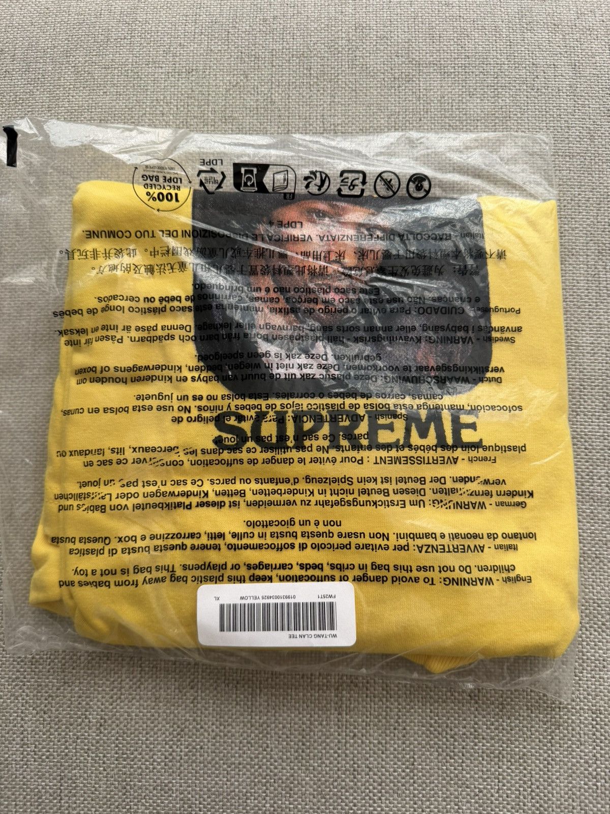 Supreme Supreme FW25 Wu-Tang Clan RZA Tee T Shirt Yellow Size XL Size US XL / EU 56 / 4 - 3 Thumbnail
