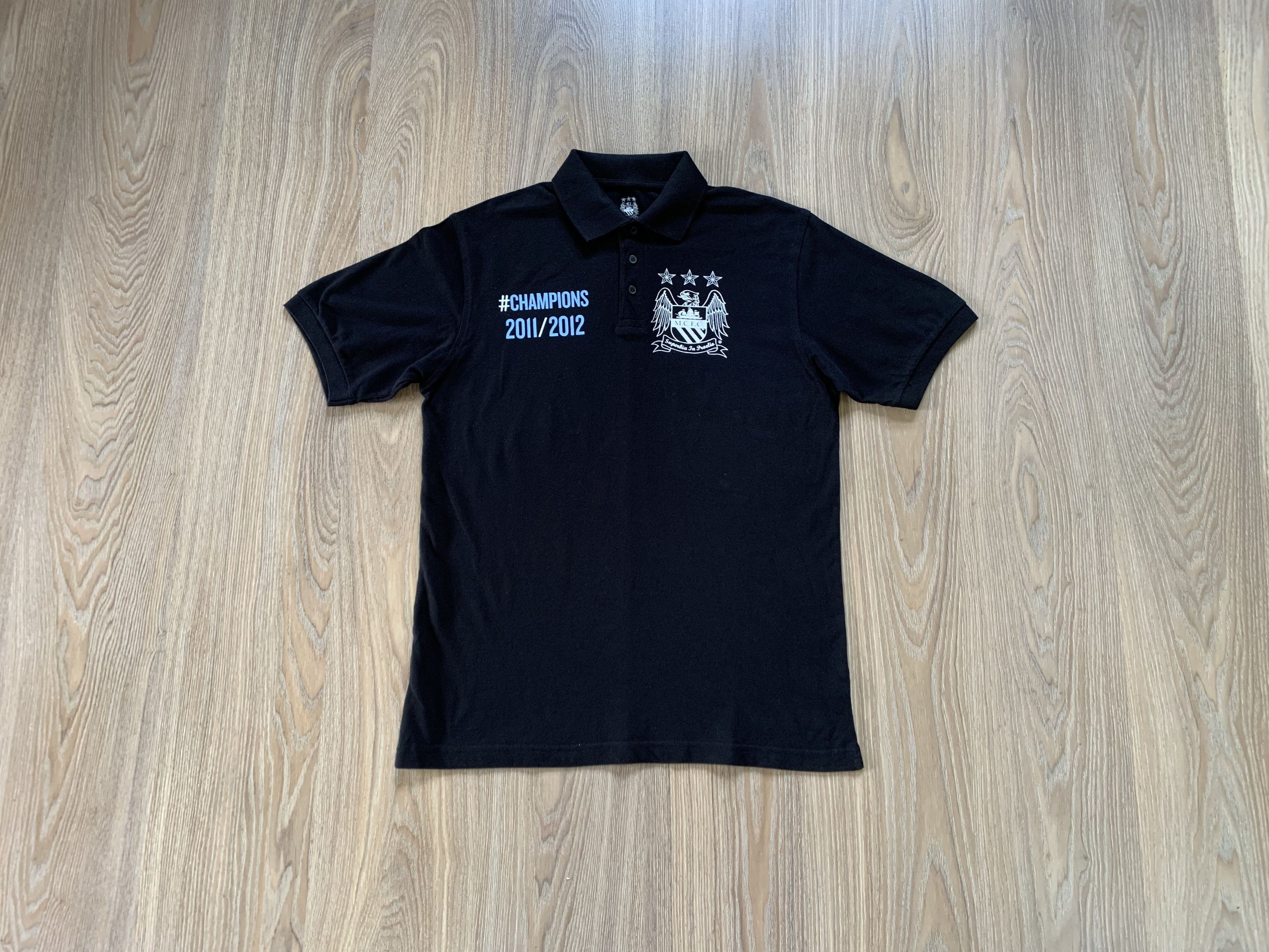 Other Manchester City 2011 Black Cotton Polo T Shirt Size US L / EU 52-54 / 3 - 8 Thumbnail