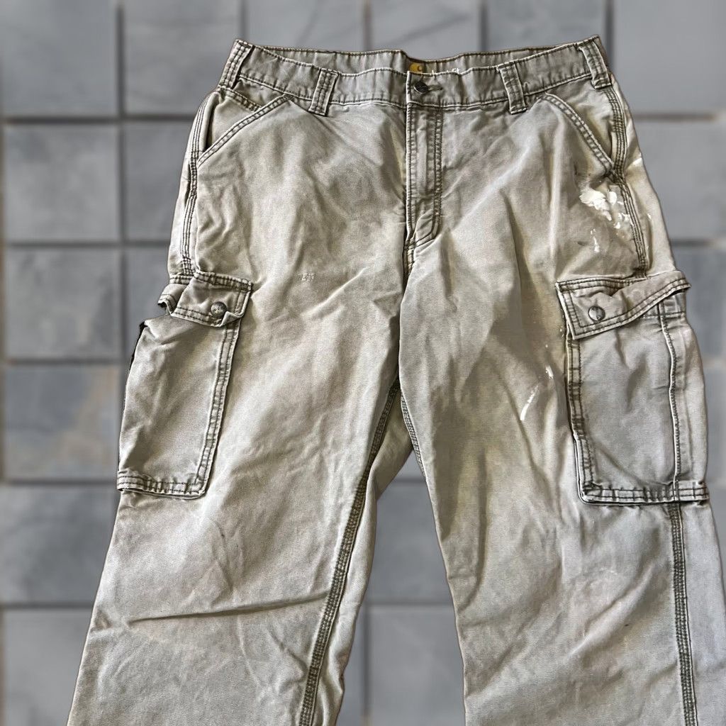 Carhartt Carhartt Cargo Pants Mens 38 x 34 Relaxed Work Distressed Green Tan 34x32 Men Cargo Mens Green Tan Distressed Stains Hole"} Size US 36 / EU 52 - 1 Thumbnail