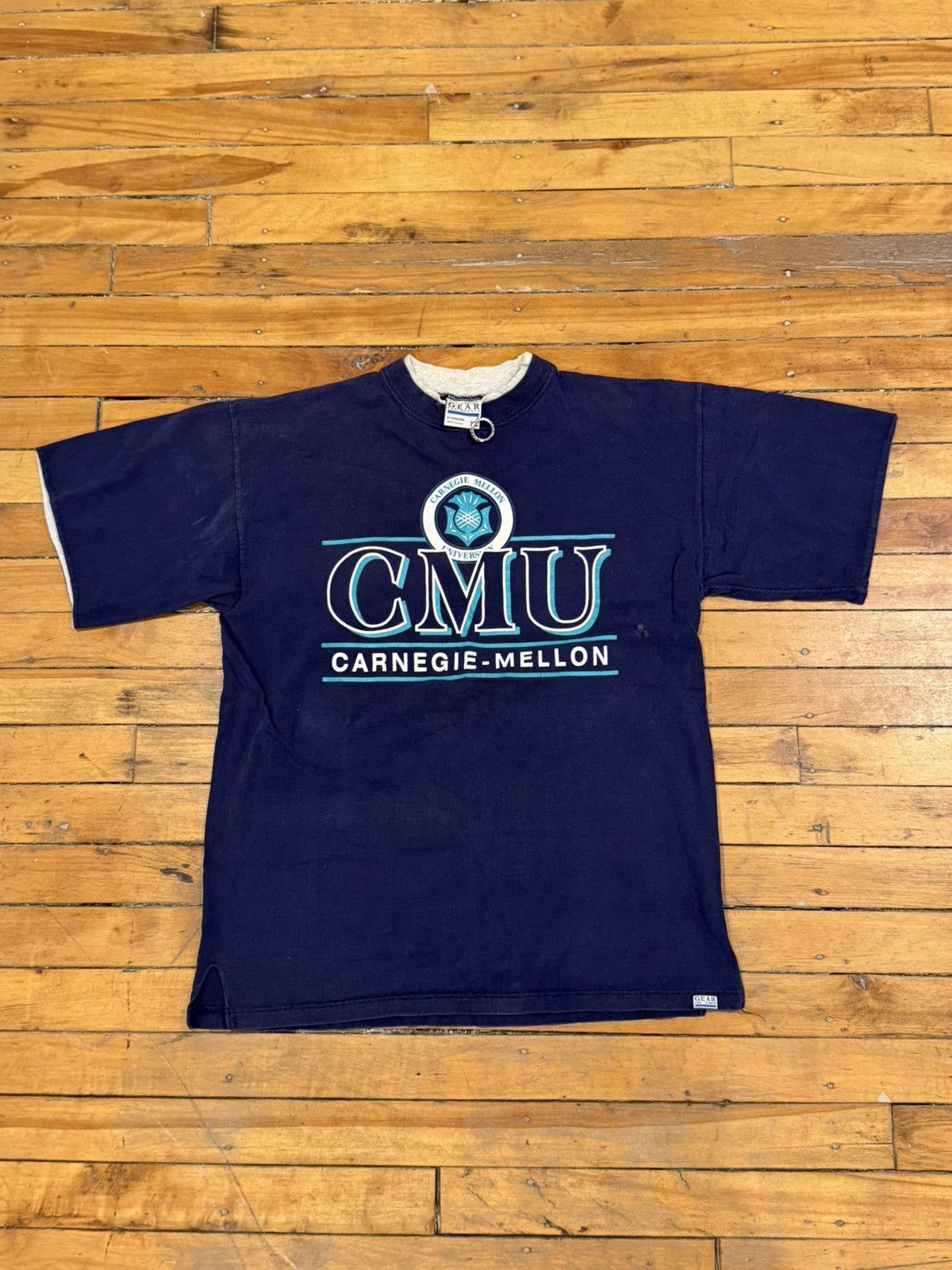 Vintage Vintage CMU Carnegie Mellon double layer t shirt Size US XL / EU 56 / 4 - 2 Thumbnail