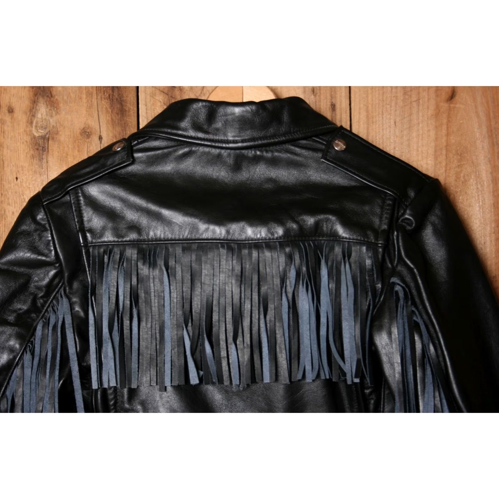 Brooks VINTAGE Brooks Black Leather Fringe Motorcycle Jacket Womens Sz. 34 Size XXS / US 00 / IT 34 - 7 Thumbnail