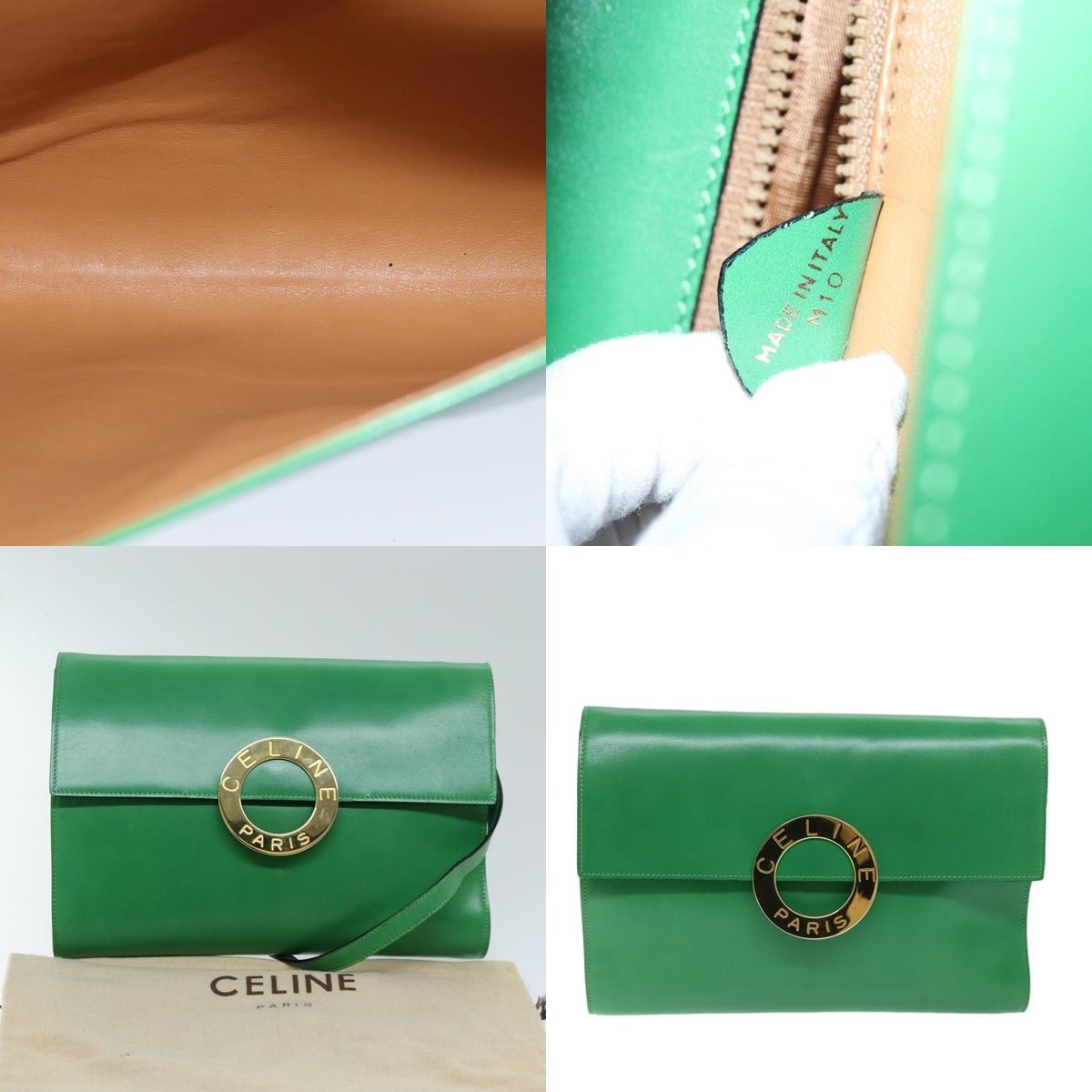 Celine CELINE Shoulder Bag Leather Green Size ONE SIZE - 10 Thumbnail