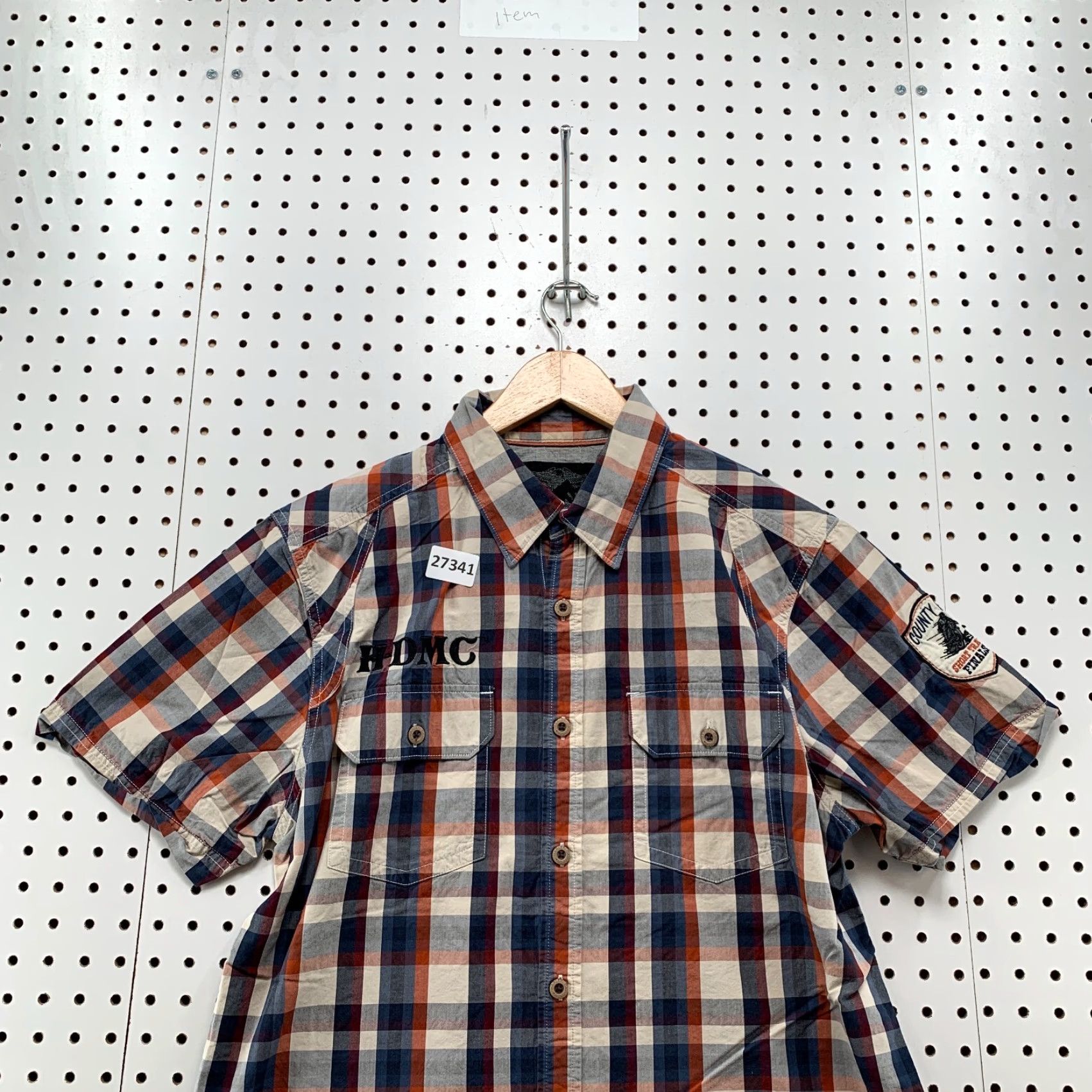 Harley Davidson Harley-Davidson Motorcycle Button-Up Shirt Blue Plaid HDMC Men Large 21.5x29 Size US L / EU 52-54 / 3 - 5 Thumbnail