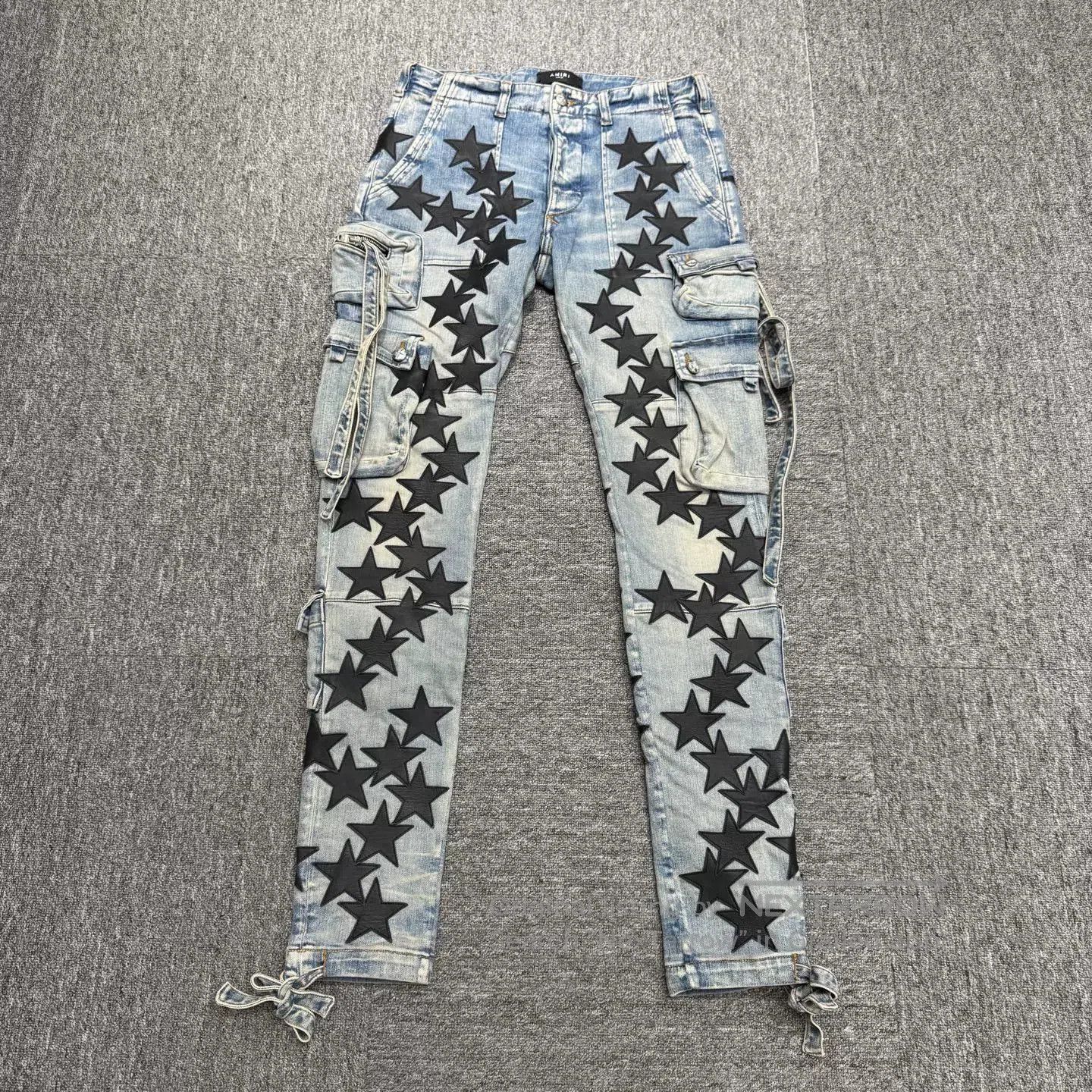 Amiri Amiri Leather Stars Straight Jean SS23 | Grailed