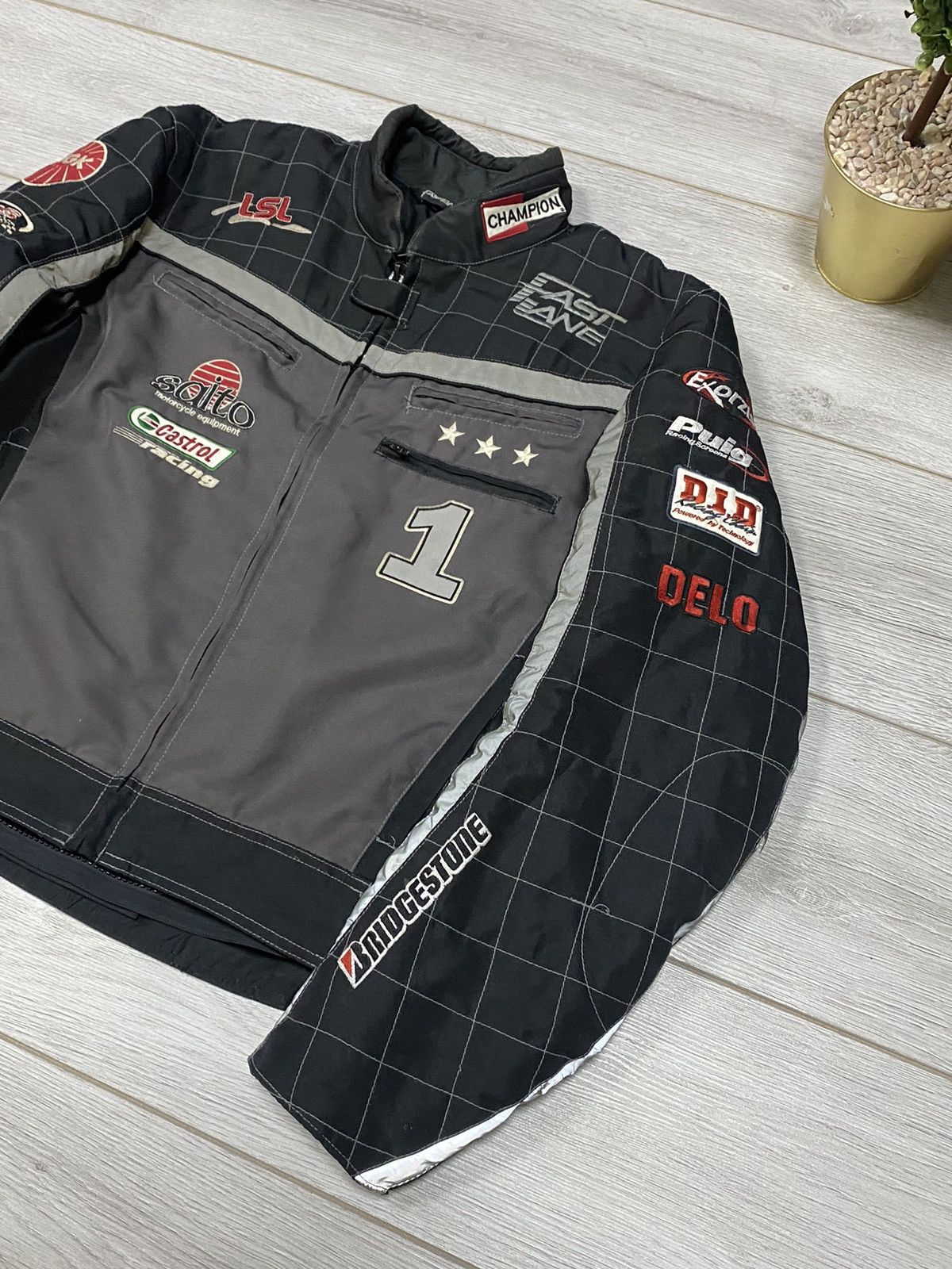 Vintage Fast Line 1 Reflective vintage racing bomber jacket Size US M / EU 48-50 / 2 - 5 Thumbnail