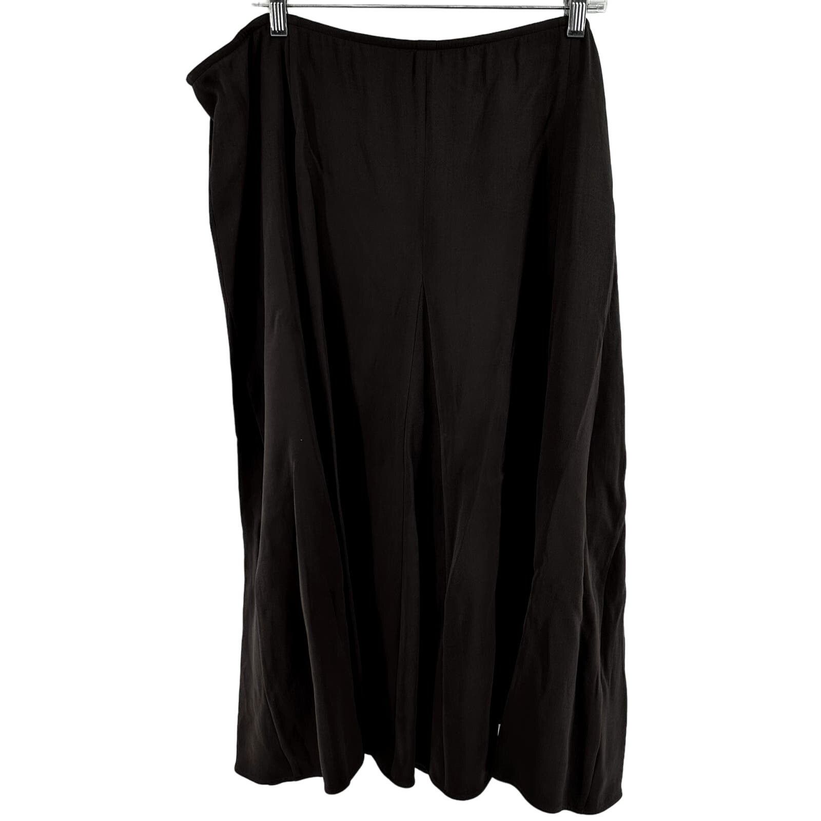image of Eileen Fisher Heavyweight Stretch Silk Georgette Maxi Skirt in Brown, Women's (Size 38)