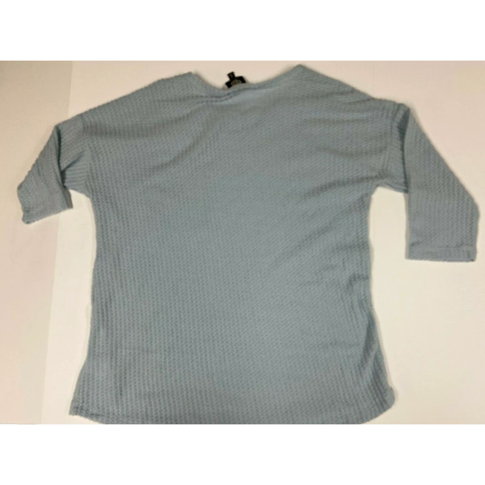 Vintage Bobeau Sweater Womens L blue light pocket stretch Crew Neck 3/4 Sleeve Balloon Knit Embroidered Pullover Regular Size X Size L / US 10 / IT 46 - 7 Thumbnail