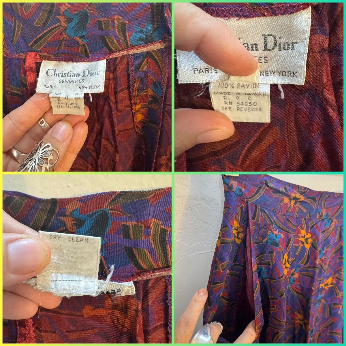 Dior VINTAGE CHRISTIAN DIOR MAXI SKIRT SZ 4 XS 24” WAIST EUC Size 27" / US 4 / IT 40 - 2 Thumbnail