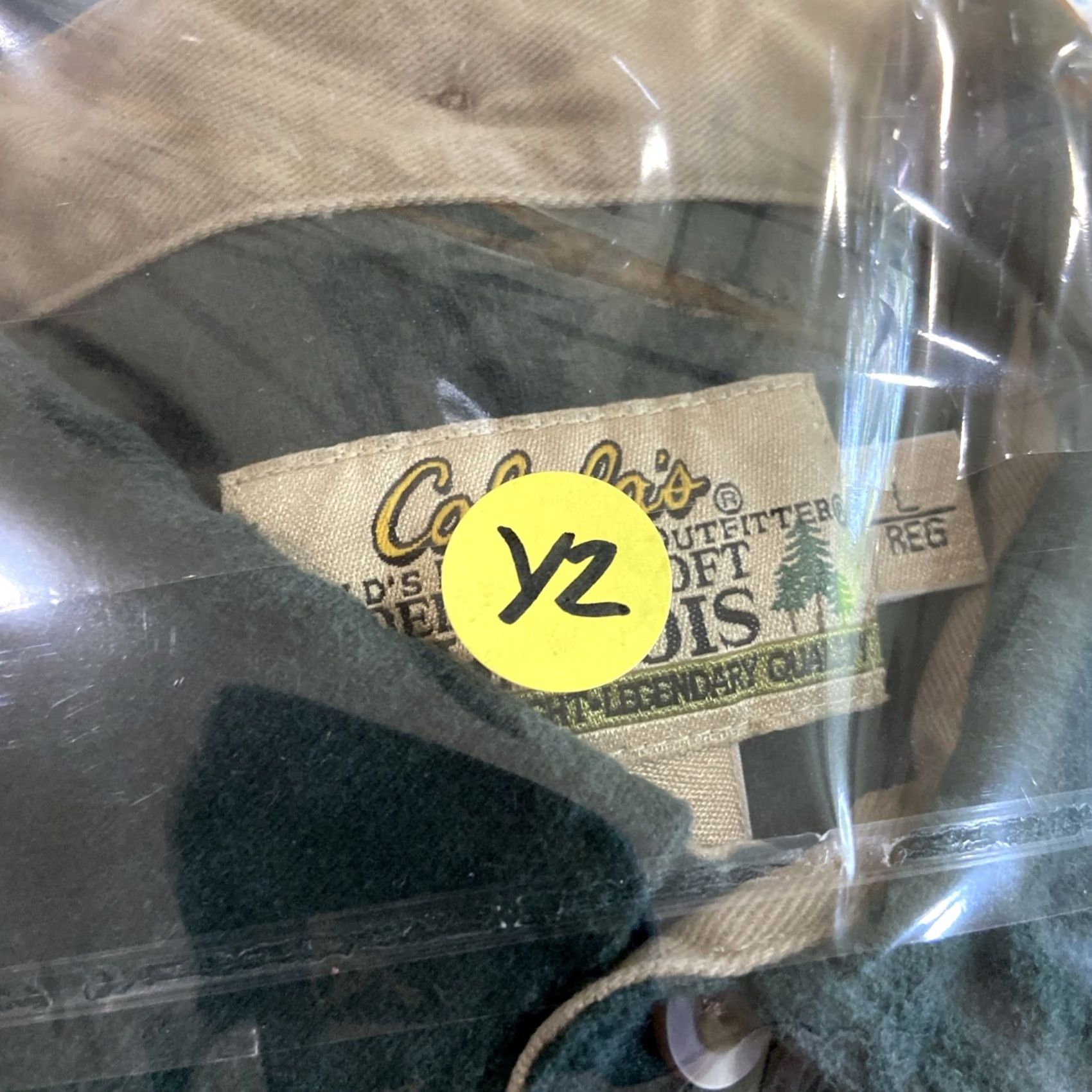 Vintage Cabela's Shirt Mens Size L Green Heavy Flannel Button-Up Deerskin Soft Chamois Long Sleeve Collared Cotton Silhouette Solid Pattern Regular Men Size US L / EU 52-54 / 3 - 6 Thumbnail