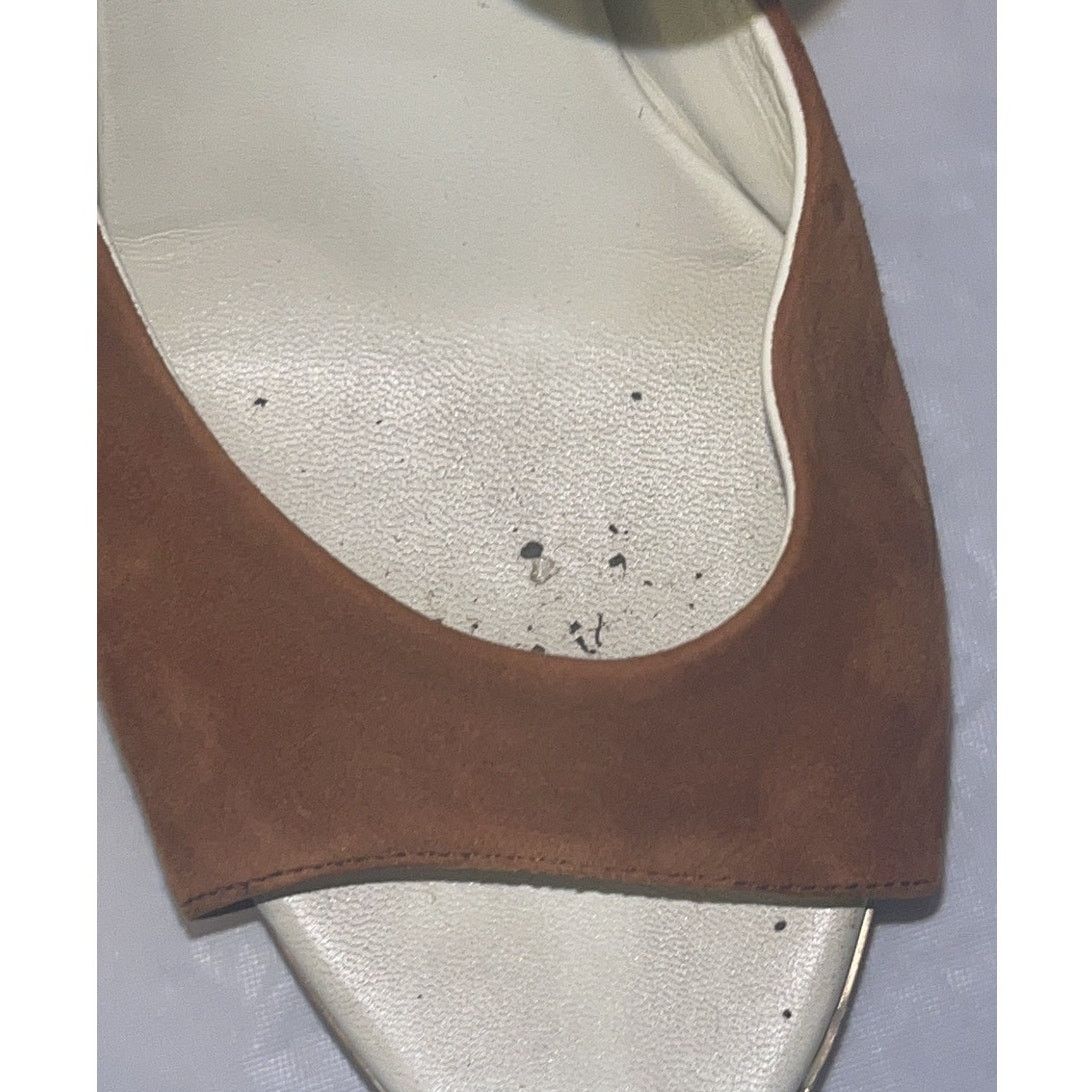 Bally Bally Tri Color Suede Pumps Open Toe Sandals SZ: 5 With Box Size US 5 / IT 35 - 18 Thumbnail